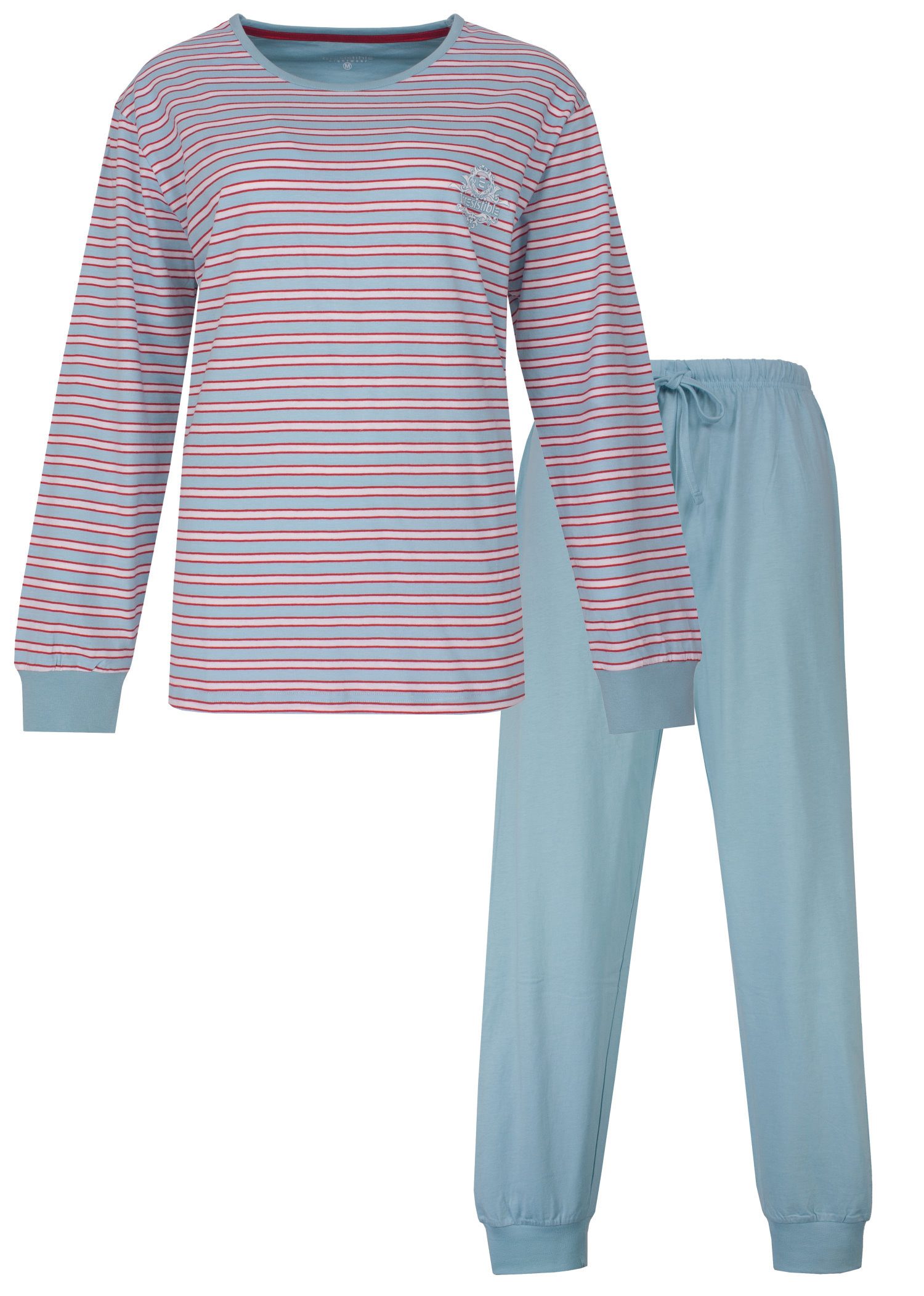 Irresistible Schlafanzug Damen Pyjama lang mit Bündchen (2 tlg) Baumwolle
