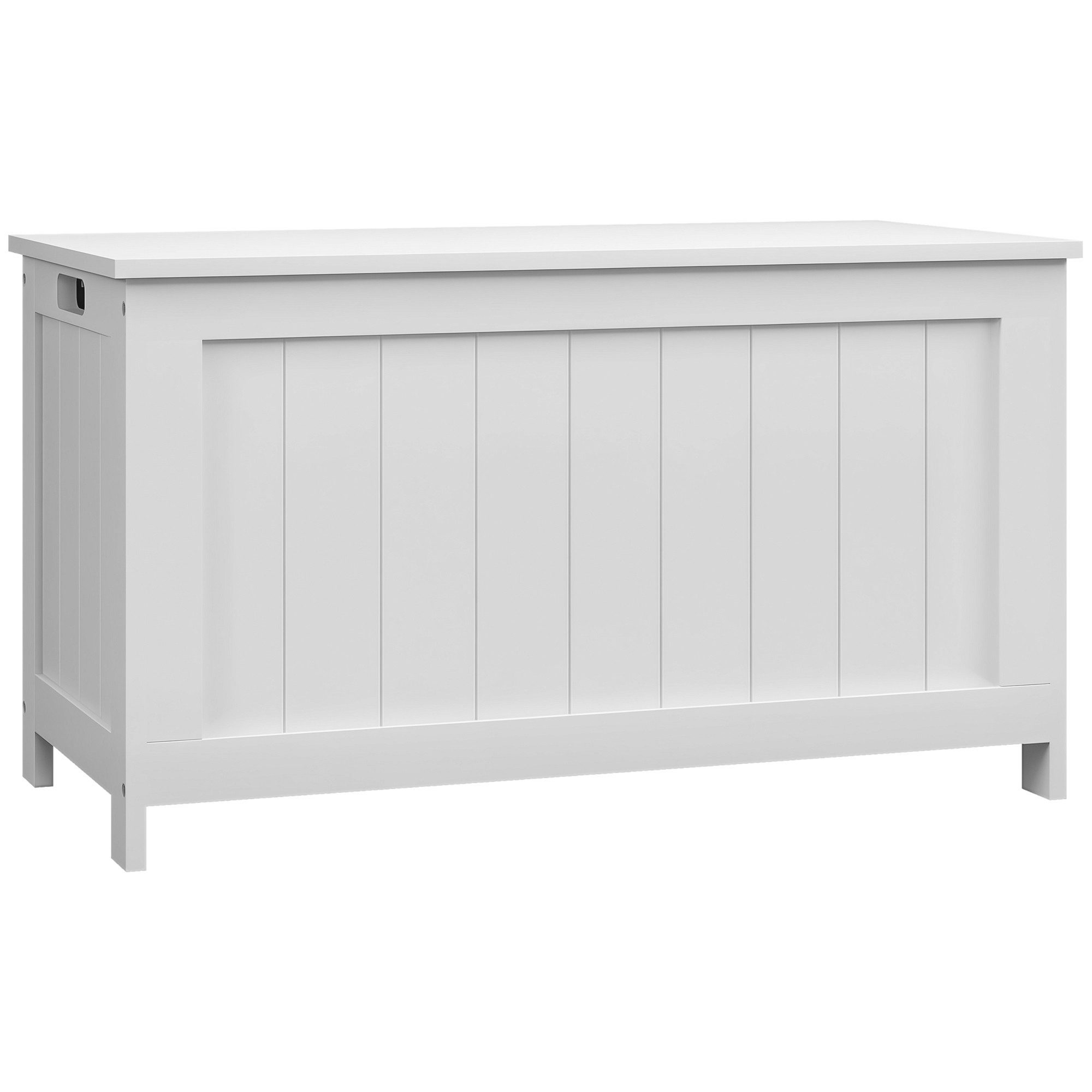 HOMCOM Truhe Gerätetruhe mit Deckel, Griff (Aufbewahrungsbox, 1 St., Aufbewahrungstruhe), für Wohzimmer, Schlafzimmer, Weiß, 81 x 40 x 46 cm