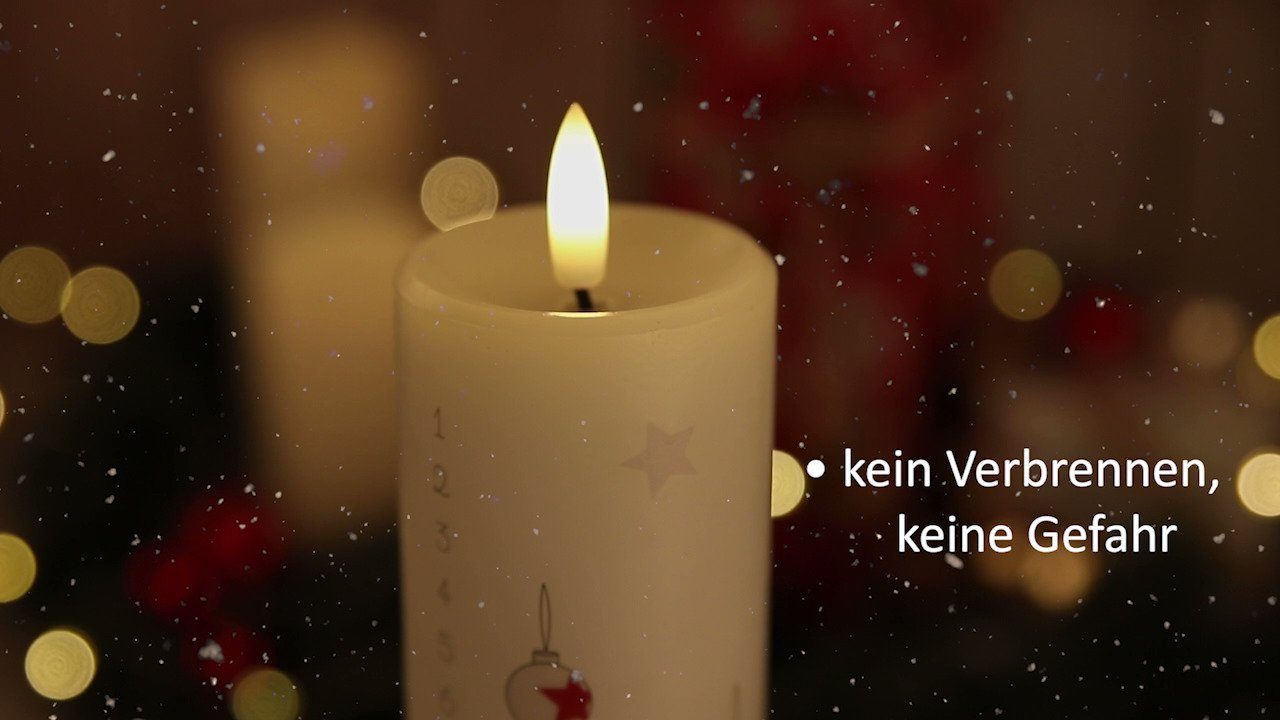Kerze Adventsleuchter LED Adventskalender Licht, - flackerndem Idena Idena Weihnac mit 31346