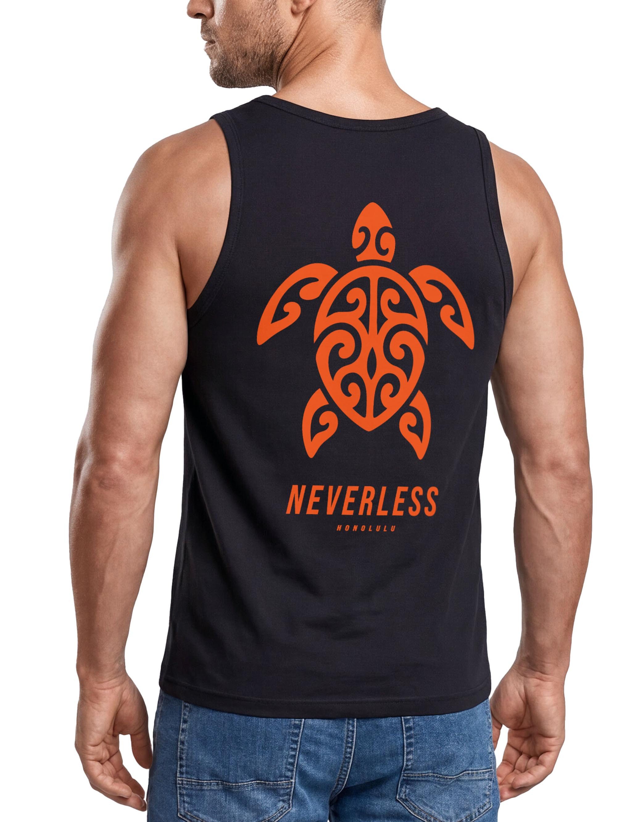 Neverless Tanktop Tanktop Herren mit Grafik-Print - Honolulu Turtel - Trägershirt mit Print