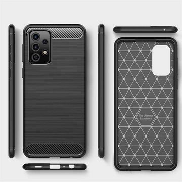 CoolGadget Handyhülle Carbon Handy Hülle für Samsung Galaxy A52 / A52 5G / A52s 5G 6,5 Zoll, robuste Telefonhülle Case Schutzhülle für Samsung A52 Hülle