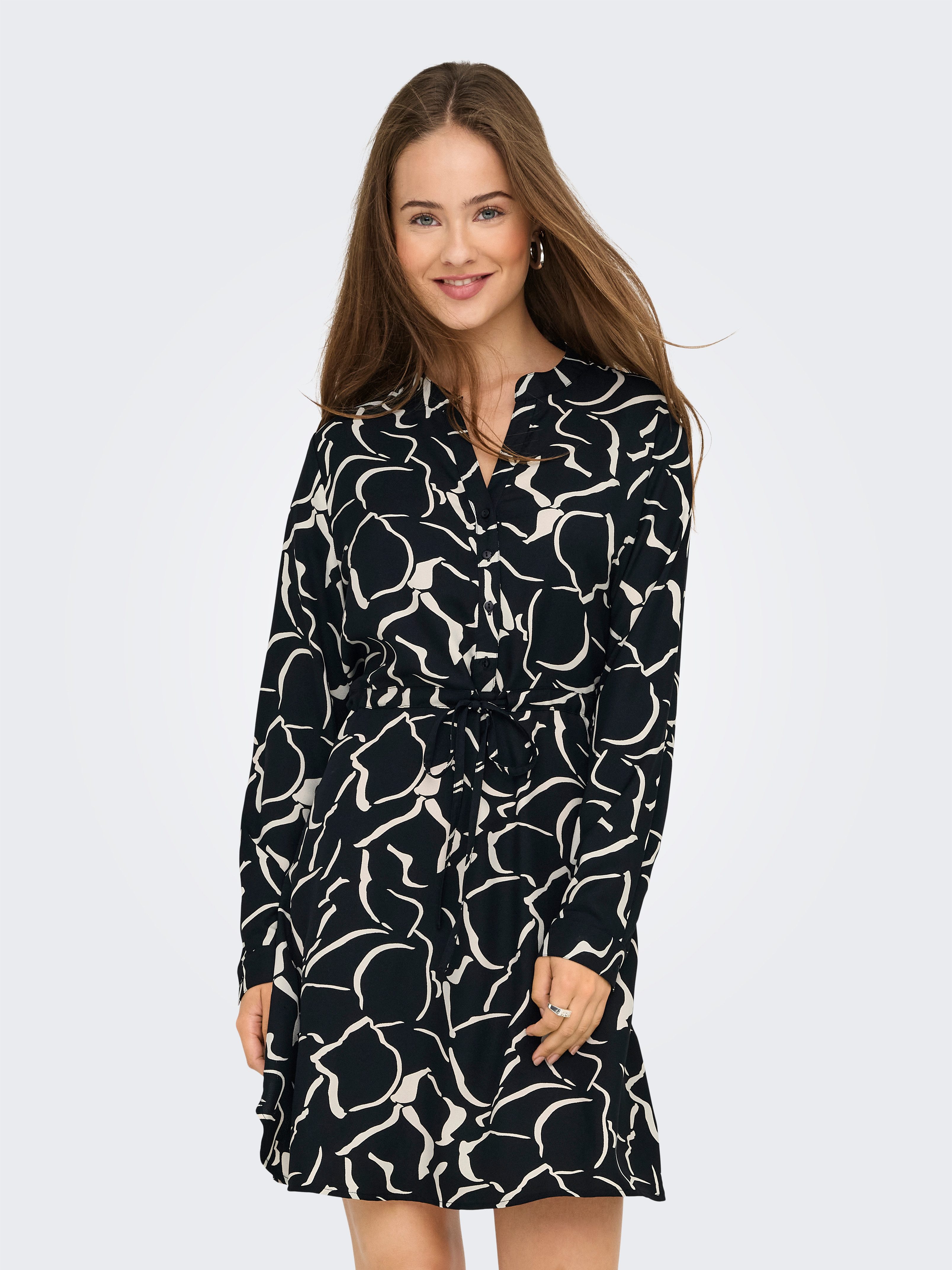 ONLY Druckkleid ONLCORY LIFE L/S V-NECK TUNIC WVN NOOS Sommerkleid mit Tail günstig online kaufen