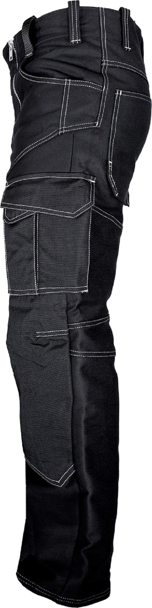 JOB Arbeitshose Zunfthose Schwarz – Doppel-Pilot Hose mit Knietaschen – Bild 3 von 5