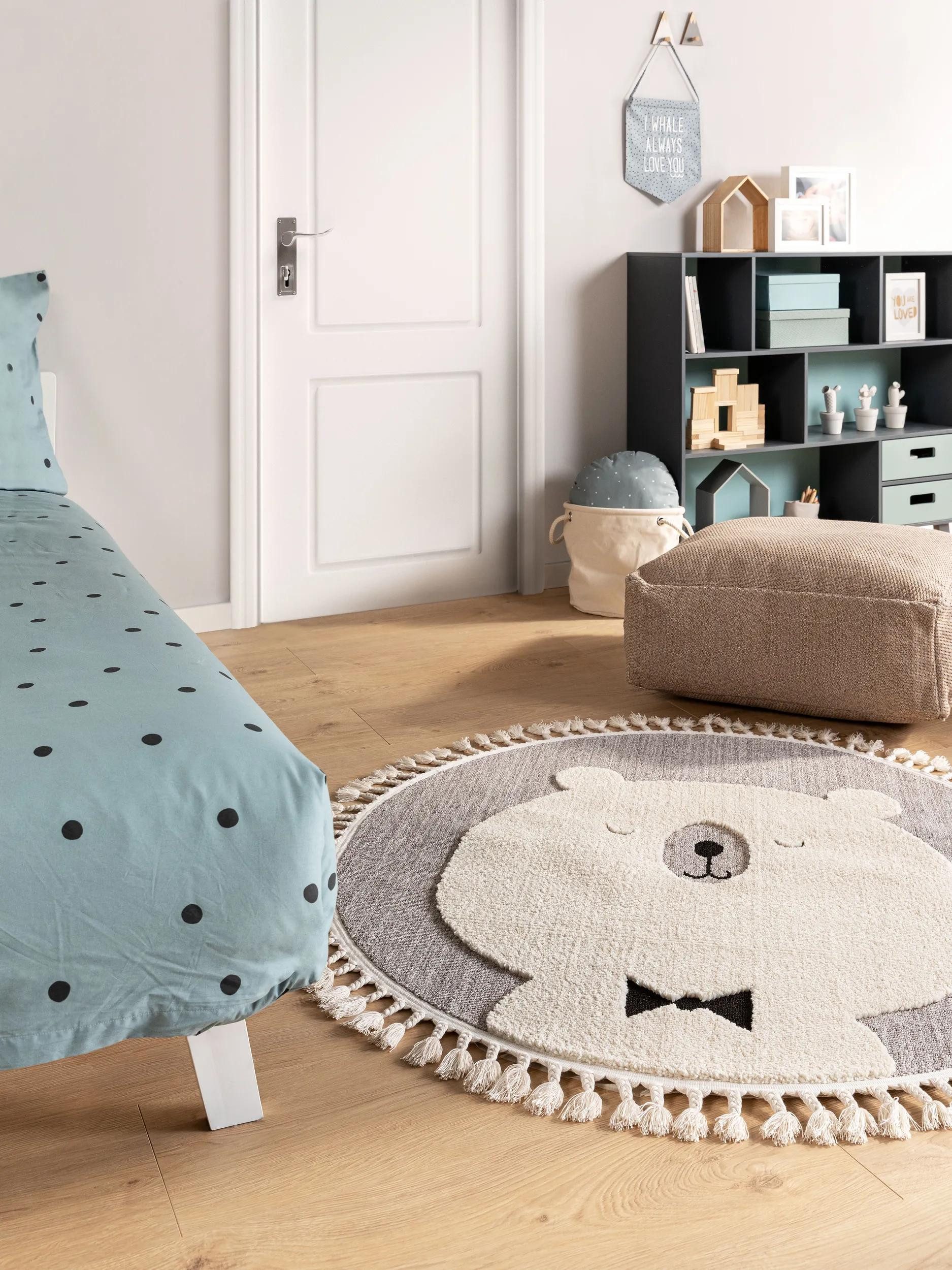 benuta Kinderteppich Momo, rund, Höhe: 11 mm, Kunstfaser, Berber, Ethno-Style, Wohnzimmer