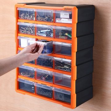 monzana Aufbewahrungsbox (49 St), 18 Schubladen 47,5x38x16cm Sortimentskasten Sortierkasten