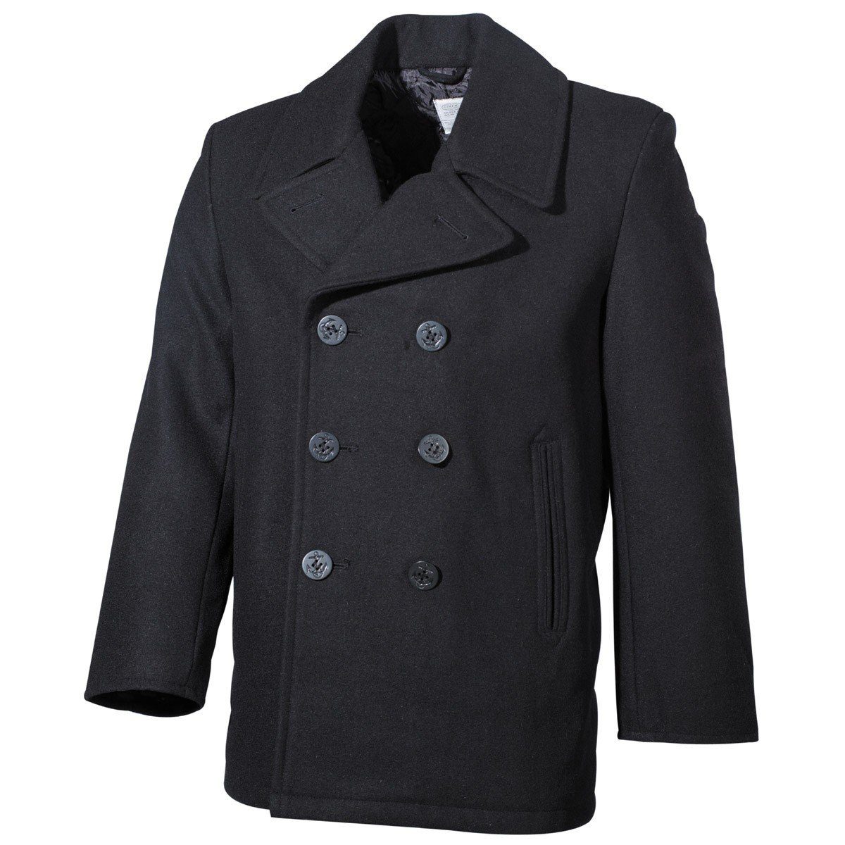 MFH Outdoorjacke US Pea Coat, schwarz, mit schwarzen Knöpfen günstig online kaufen