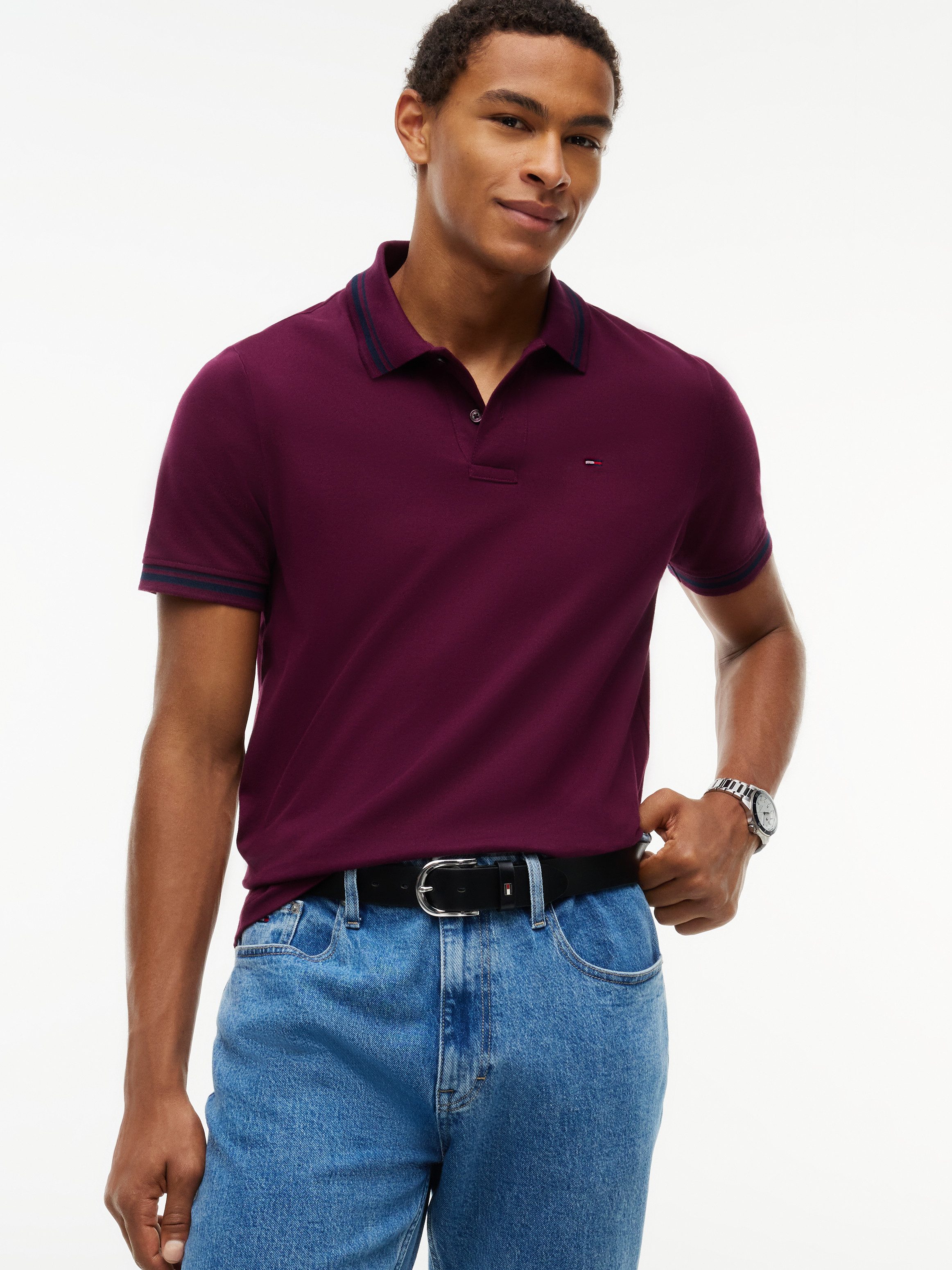 Tommy Jeans Ledergürtel TJM AUSTIN 3.5 Größenverstellbar mit Label-Details an der Schließe