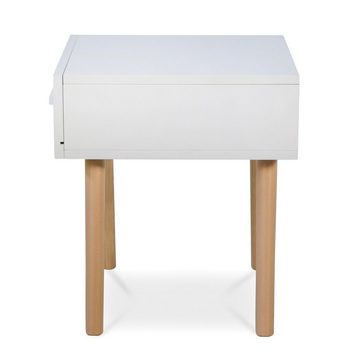 Homestyle4u Nachttisch Beistelltisch Weiß Holz Schublade Schlafzimmer (kein Set)