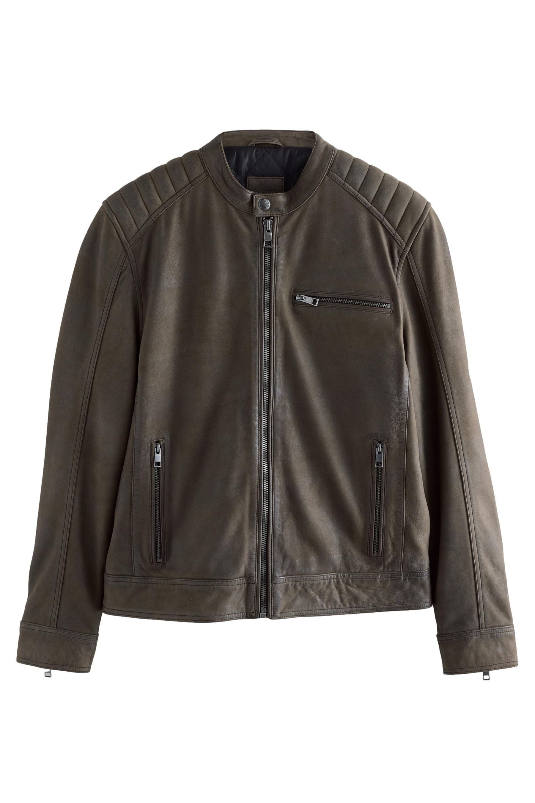 Lederjacke Signature Nubuklederjacke im Bikerstil