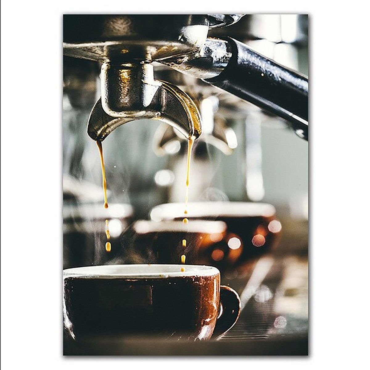 TPFLiving Kunstdruck (OHNE RAHMEN) Poster - Leinwand - Wandbild, Guten Appetit! - Kaffee, Dessert, Pizza - (Leinwand Küche, Leinwand Esszimmer, Kunstdruck), Farben: braun, schwarz, weiß - Größe: 10x15cm