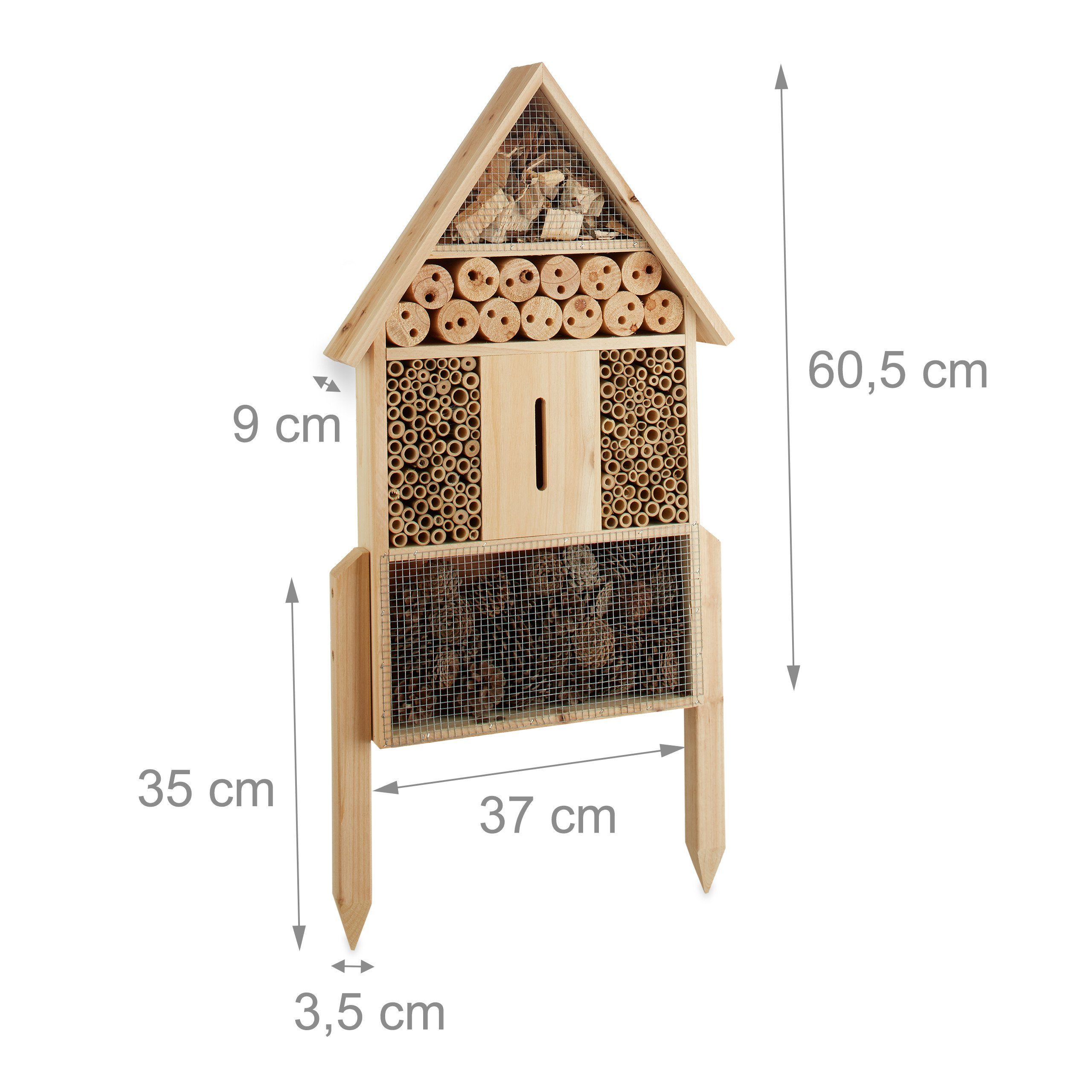 relaxdays Insektenhotel natur Größe L