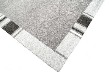 Teppich Designer Teppich Moderner Teppich Wohnzimmer Teppich Kurzflor Teppich Barock Design Grau Beige, Teppich-Traum, rechteckig, Höhe: 18 mm