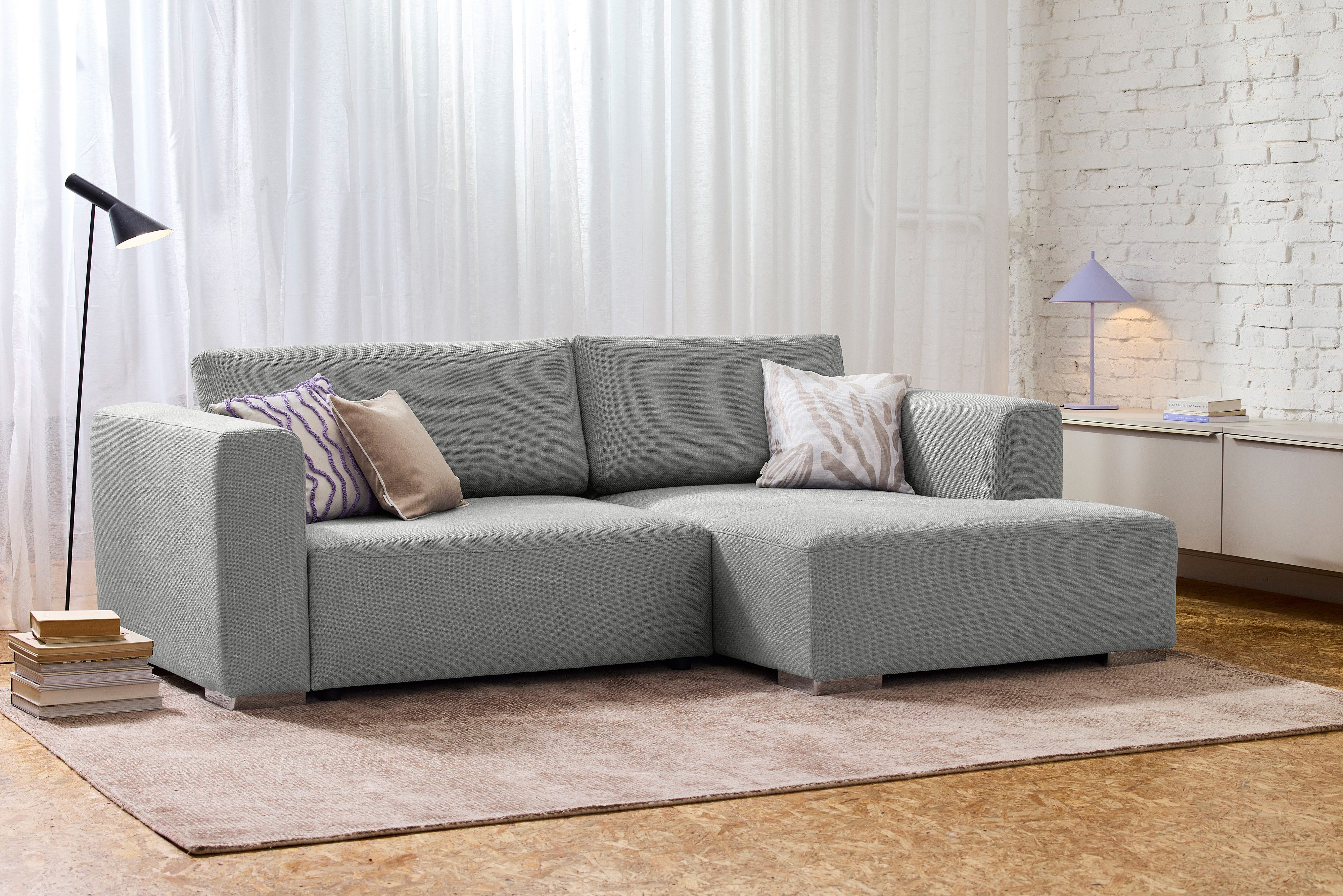 TOM TAILOR HOME Ecksofa HEAVEN – kubisches Sofa im klassischem Look – mit festem Sitz, optional mit Schlaffunktion – in vielen schönen Stoffen