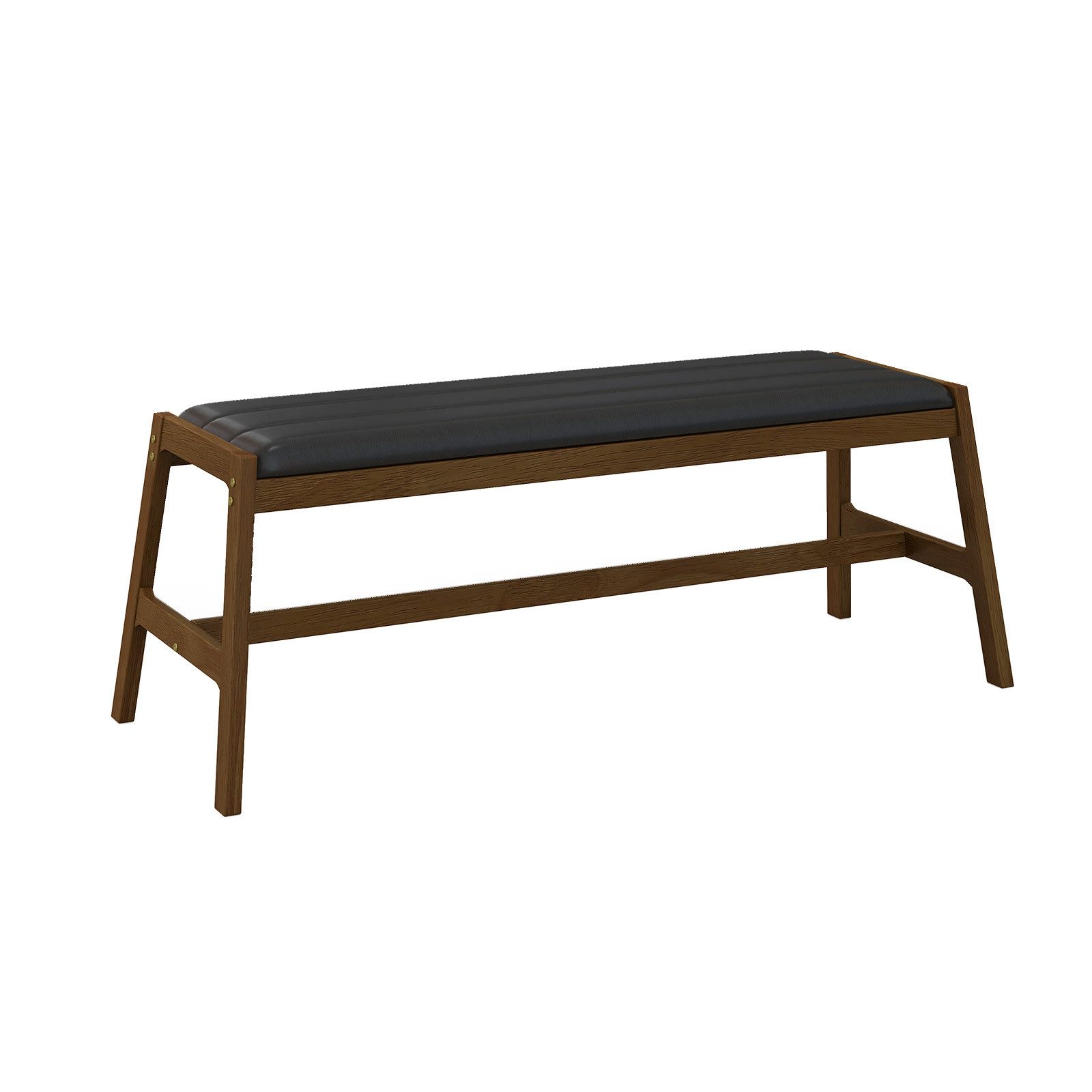 COSTWAY Polsterbank, 127cm Sitzbank, Massivholz, 150kg