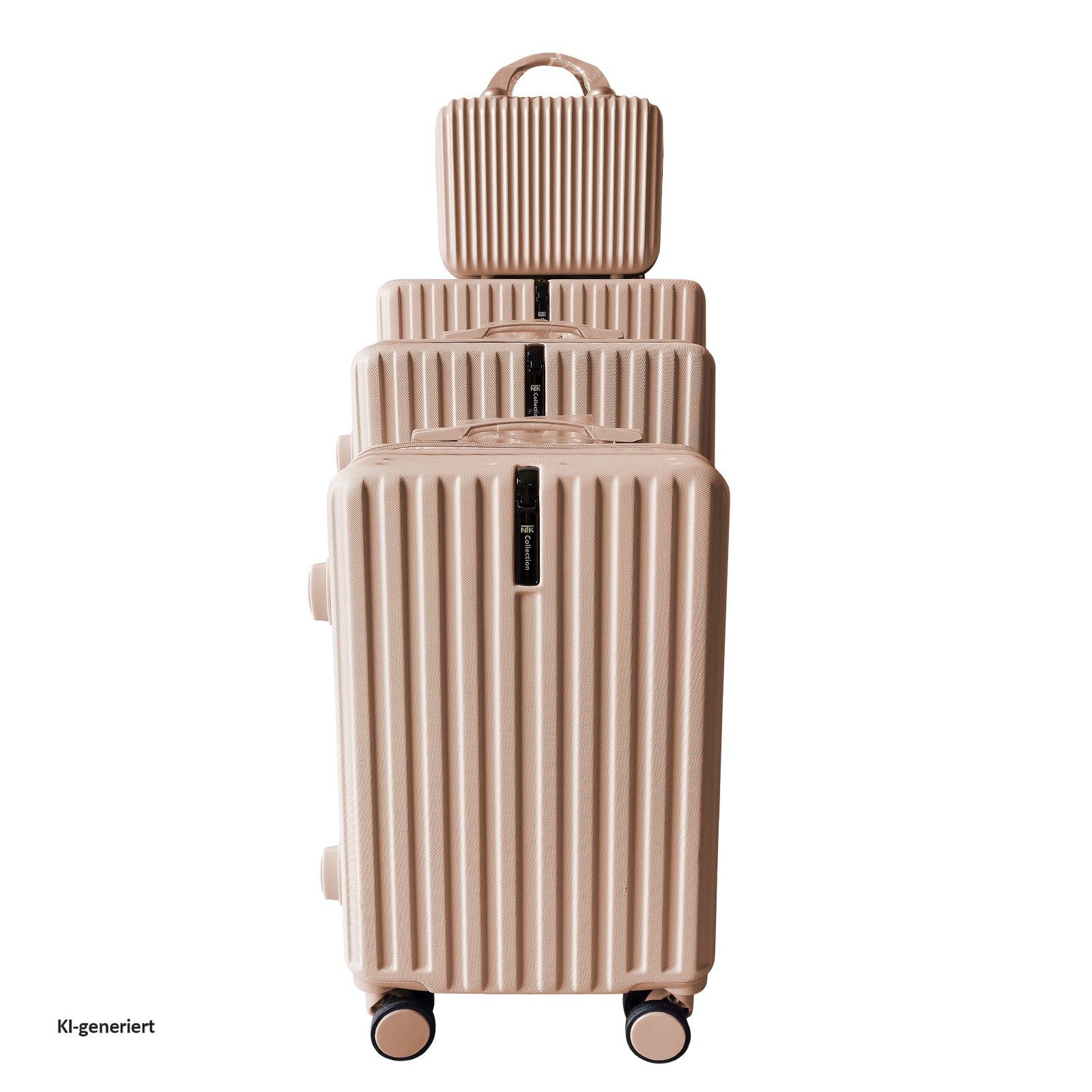 NTK-Collection Kofferset Kofferset Leandra 4-teilig, 4 Rollen, (Set, 4 Koffer), Hartschalenkoffer mit Rollen Teleskopgriff Zahlenschloss