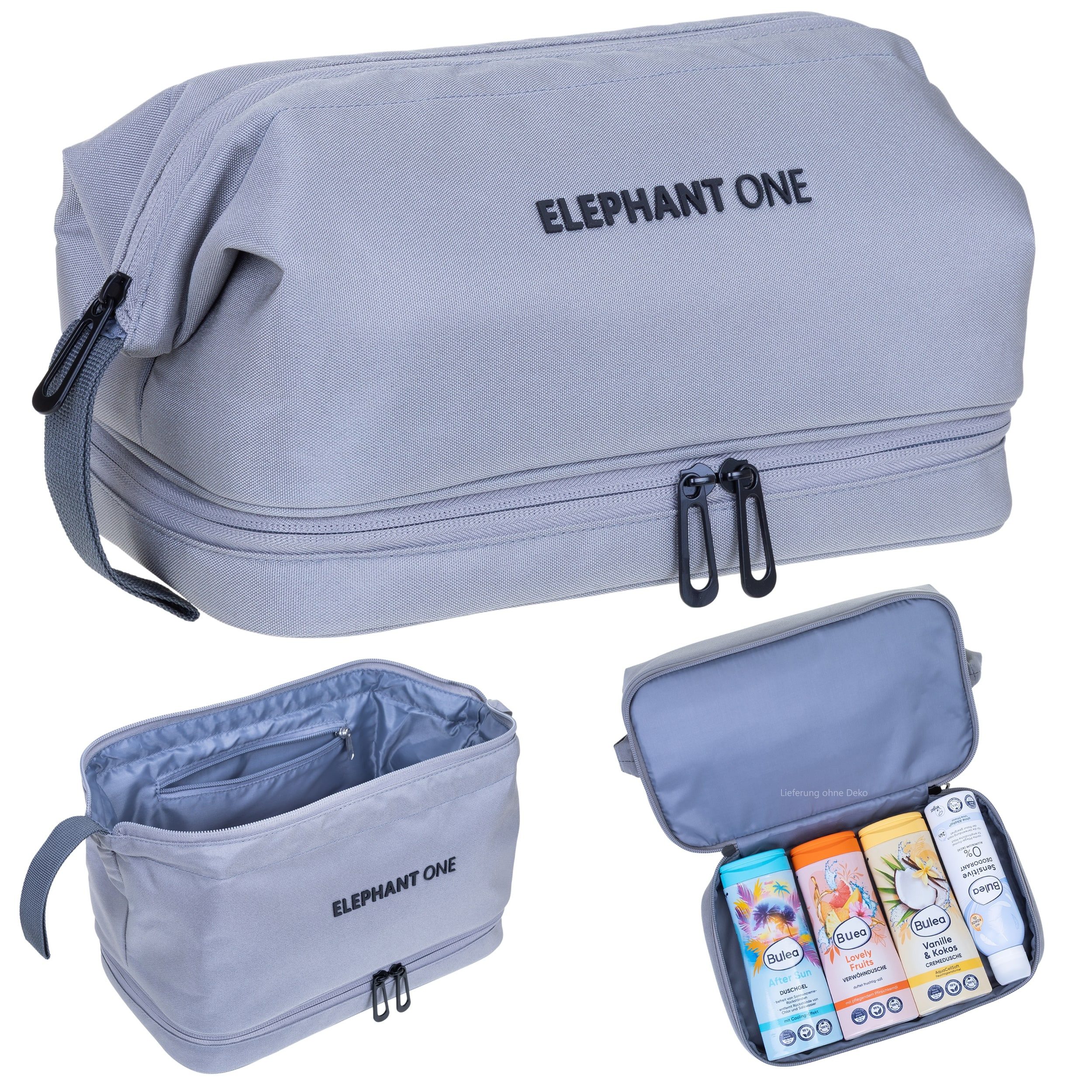 ELEPHANT Kulturbeutel Kulturtasche Bodenfach Innentaschen Washbag Kosmetiktasche, Reisetasche Sauna Sport Reise Toiletry Bag ONE 13113