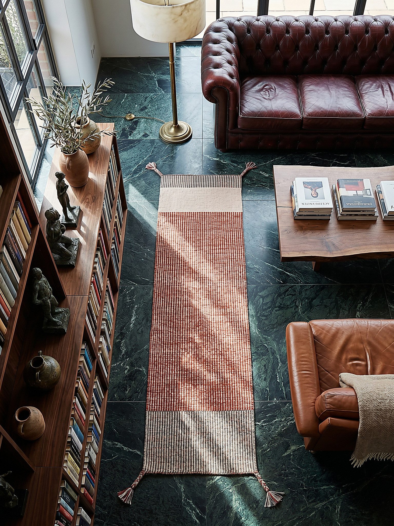 KADIMA DESIGN Wollteppich WEY Flurläufer gestreift modern Diele Flur robust Streifen 60x200 Rot, Läufer, Höhe: 4 mm, 100% Wolle, Flachgewebe (ohne Flor), zeitlos, Naturfaser, weich
