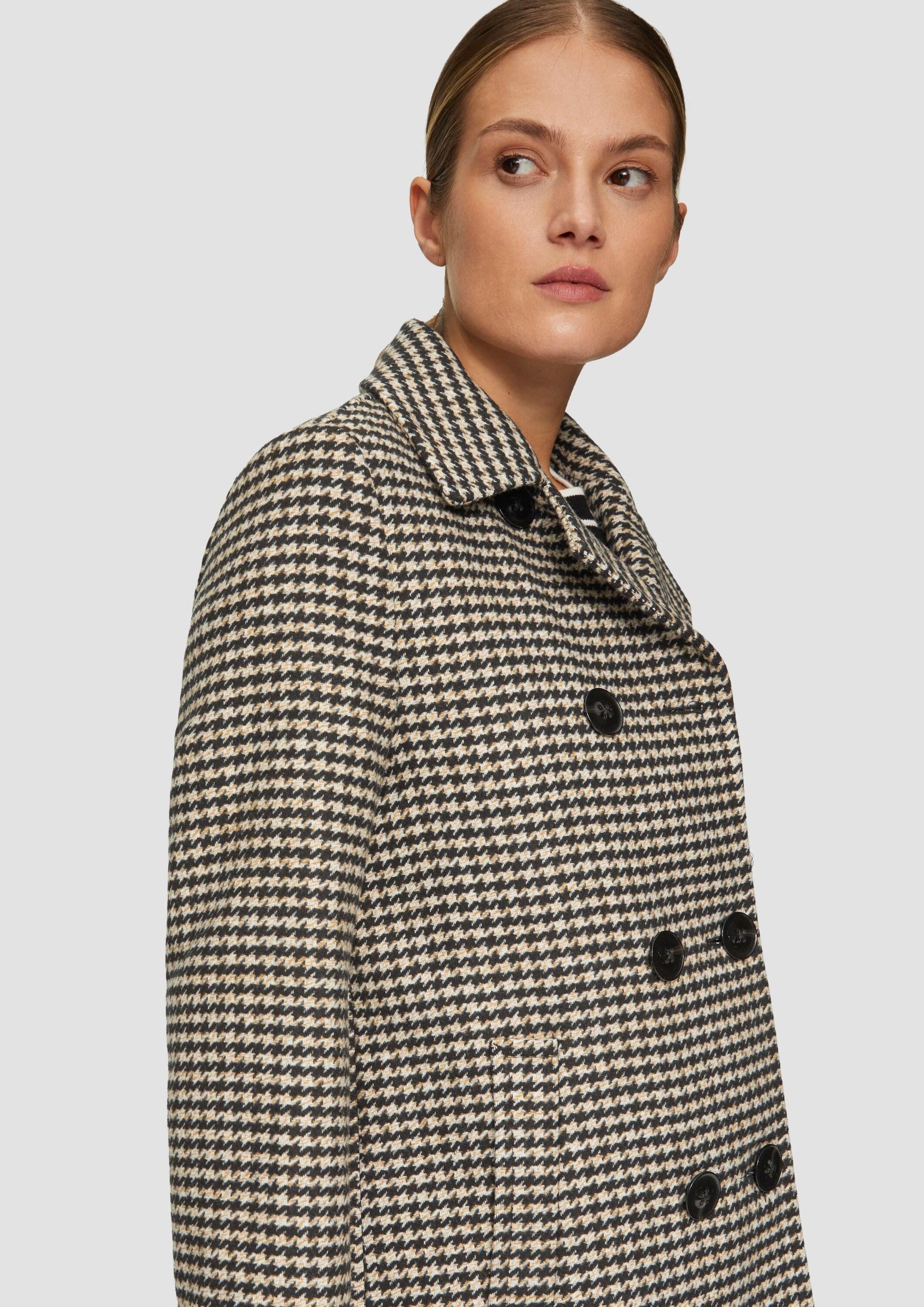 s.Oliver Funktionsjacke Outdoor-Jacke Cabanjacke mit Hahnentrittmuster