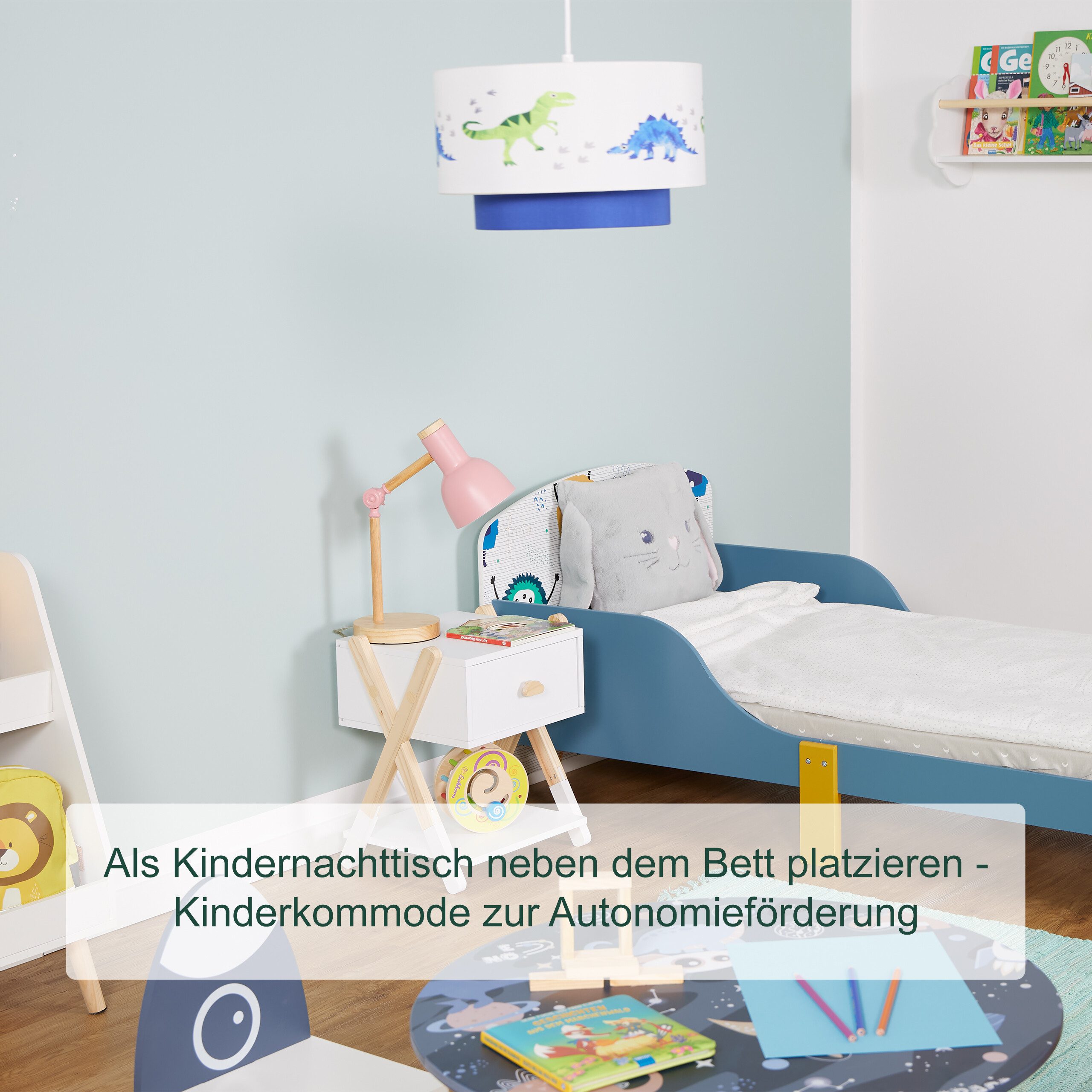relaxdays Nachttisch für Kinder mit Schublade (1-St) – Bild 2 von 5
