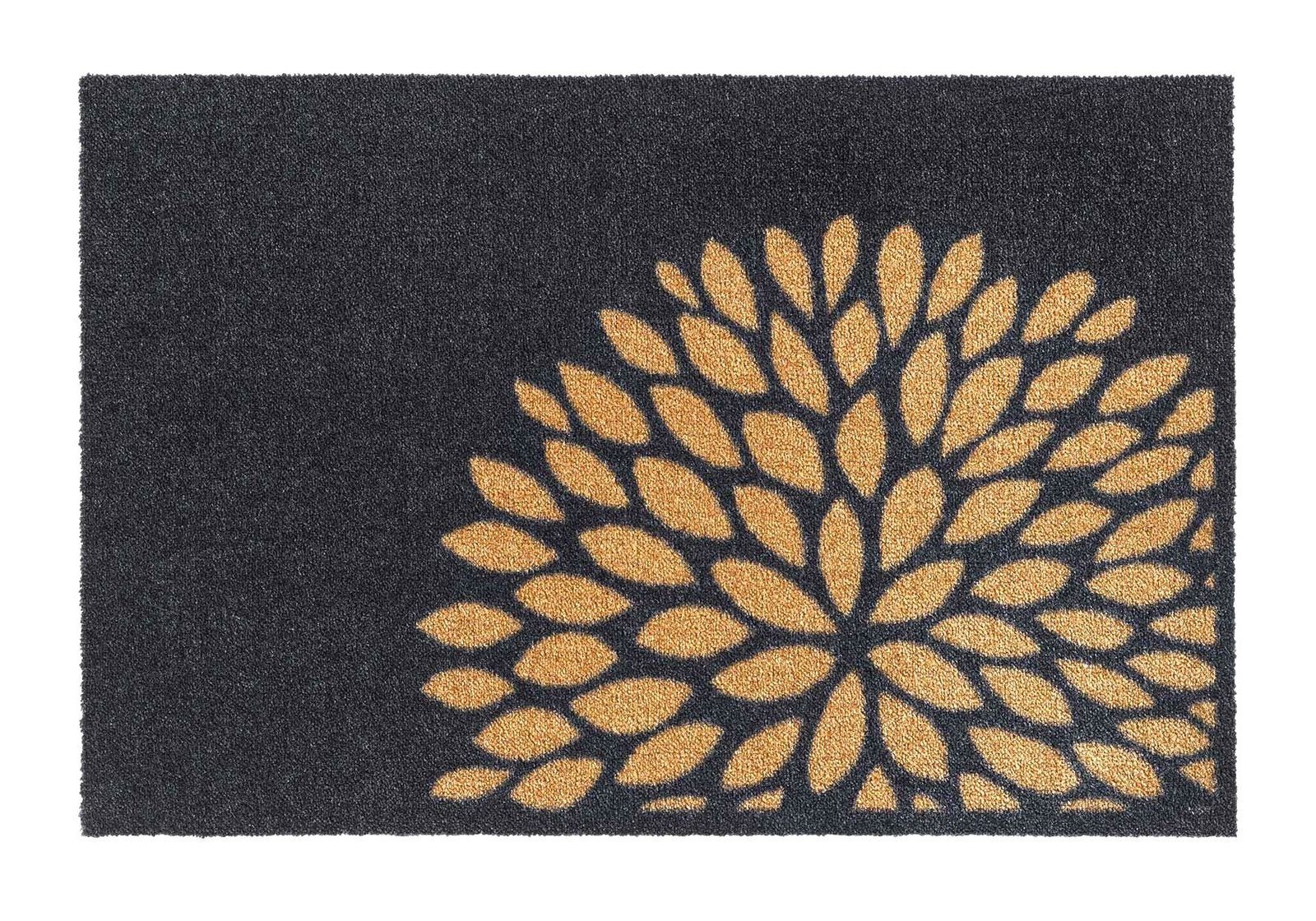 Fußmatte MD Entree Ambiance Eingangsmatte - Teppichmatte - Küchenteppich, MD Entree, rechteckig, Höhe: 8 mm, bei 30° waschbar, anti-rutsch, 50 x 75 cm, Flowers Copper, grau