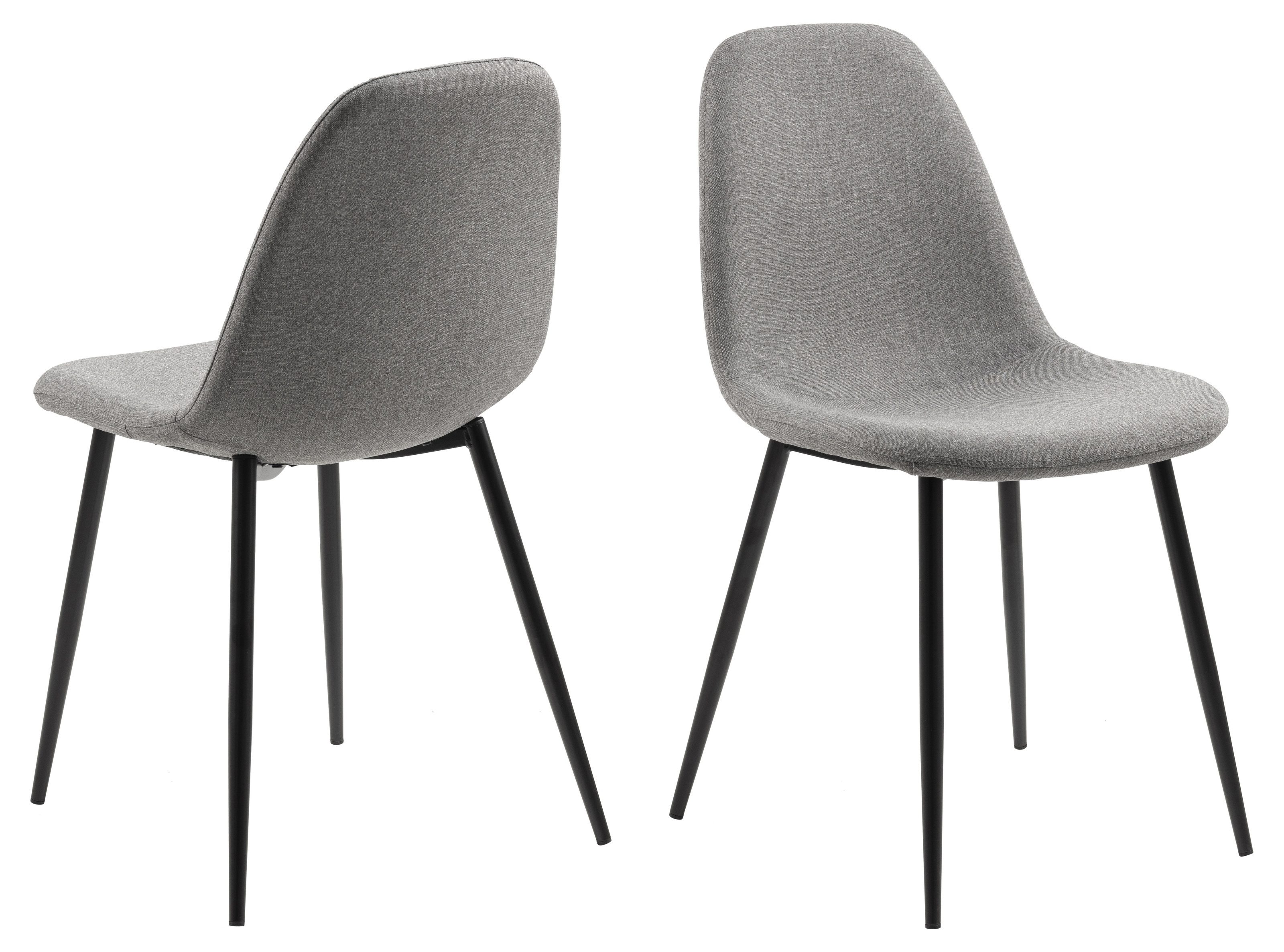 Polsterstuhl (4er-Set) in Grau, Stoff, Stahl - 44,5x84x56cm (BxHxT)