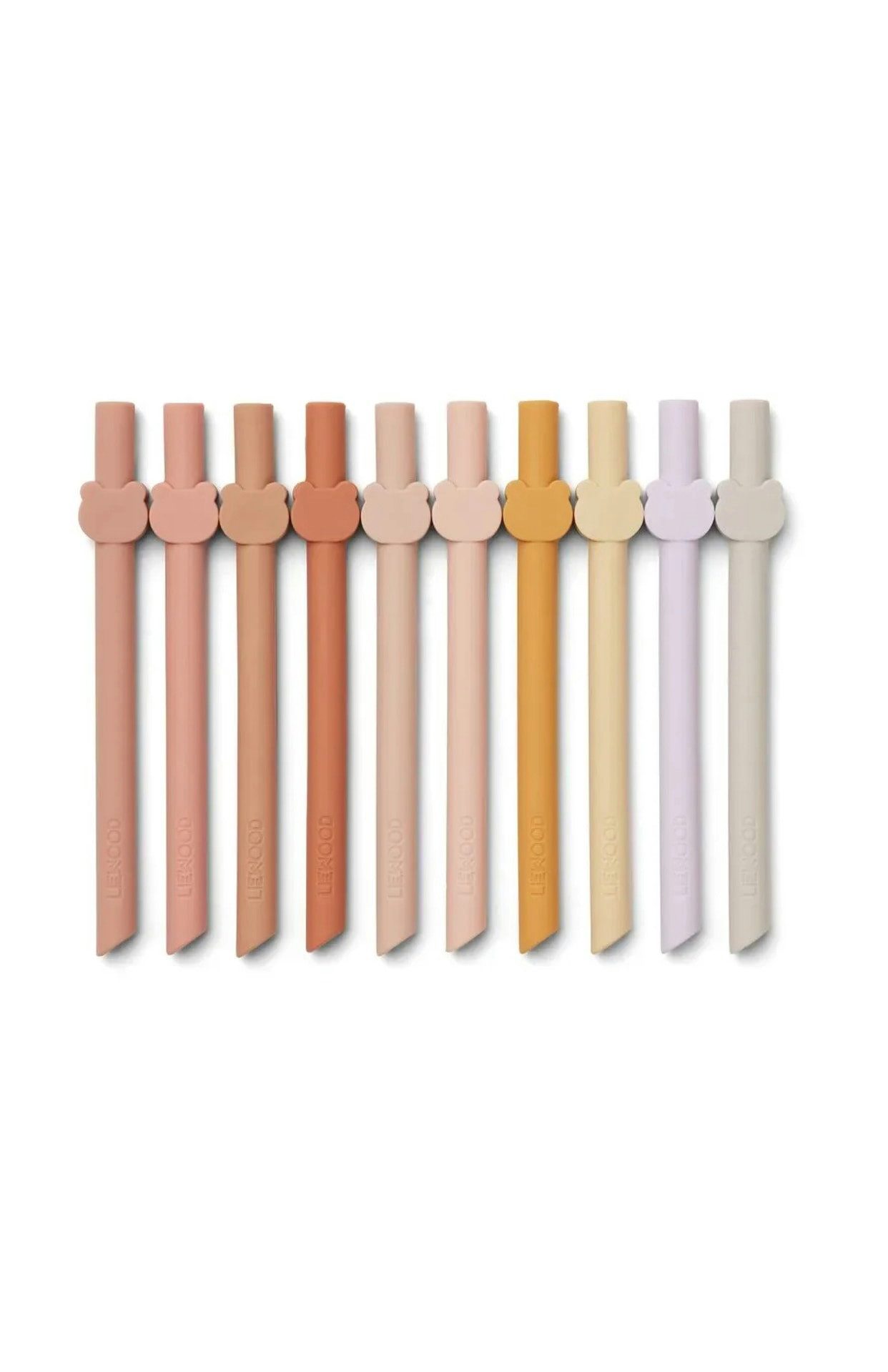 Liewood Trinkhalme Trinkhalm, Wiederverwendbare Strohhalme Silikon - Badu, 10er Pack, Far, (Packung, 10-tlg)
