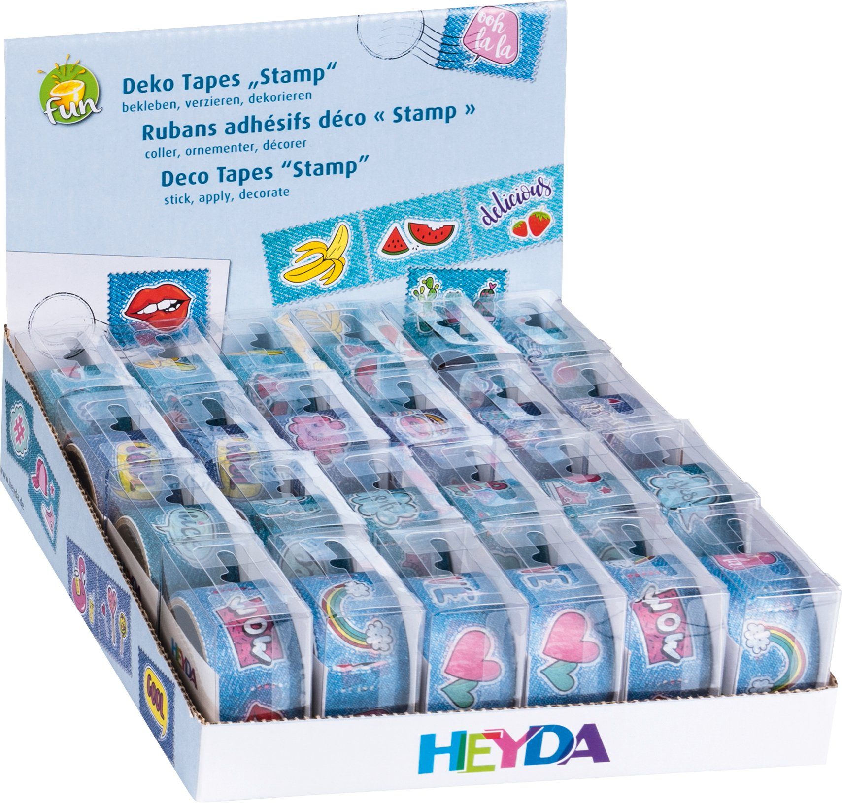 Heyda Klemmen Heyda 203584591 Display Deko Tapes Stamp Rollen 2,4 m x 25,5 mm, Displ