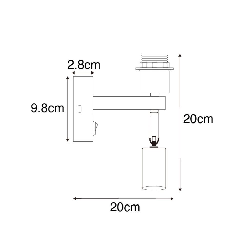 Qazqa LED Leselampe Brescia, ohne Leuchtmittel, Warmweiß, QAZQA Lese­leuchte, e27, Schwarz, Stahl, Modern
