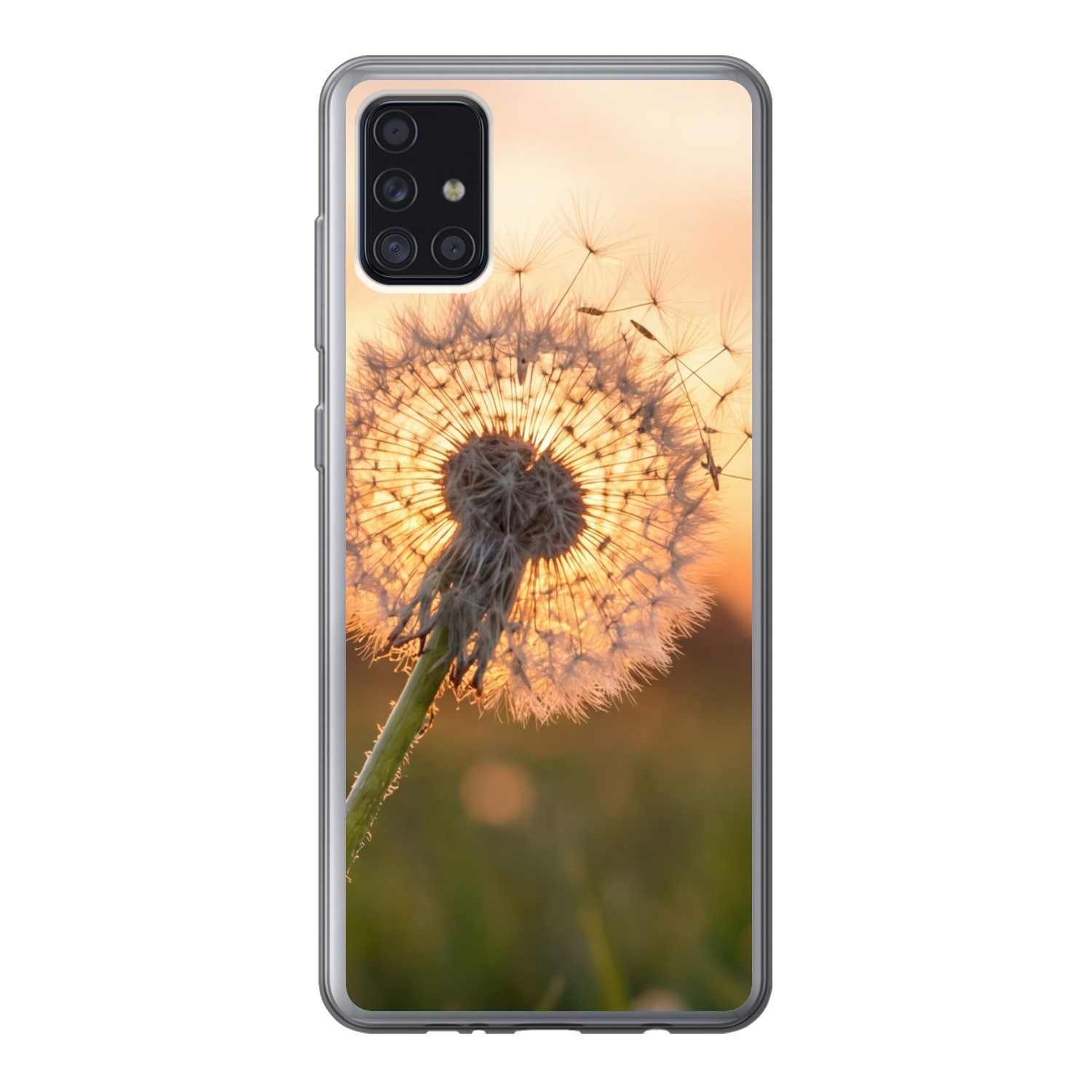 MuchoWow Handyhülle für Samsung Galaxy A52 5G Löwenzahn - Sonnenuntergang - Feld, Smartphone-Bumper, Print, Handy Schutzhülle Dünn