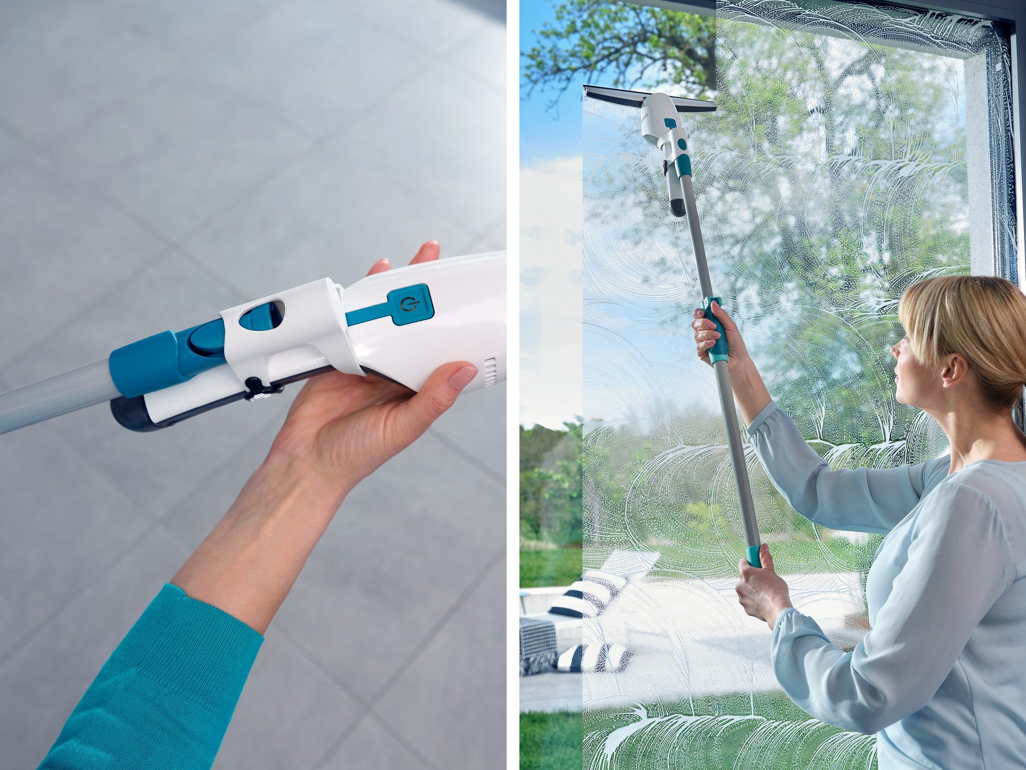 Leifheit Fenstersauger Fenster- und Badsauger Nemo Click, (4-St) Streifenfrei Absaugen, bis 45 Minuten Laufzeit, für glatte Oberflächen – Bild 5 von 5