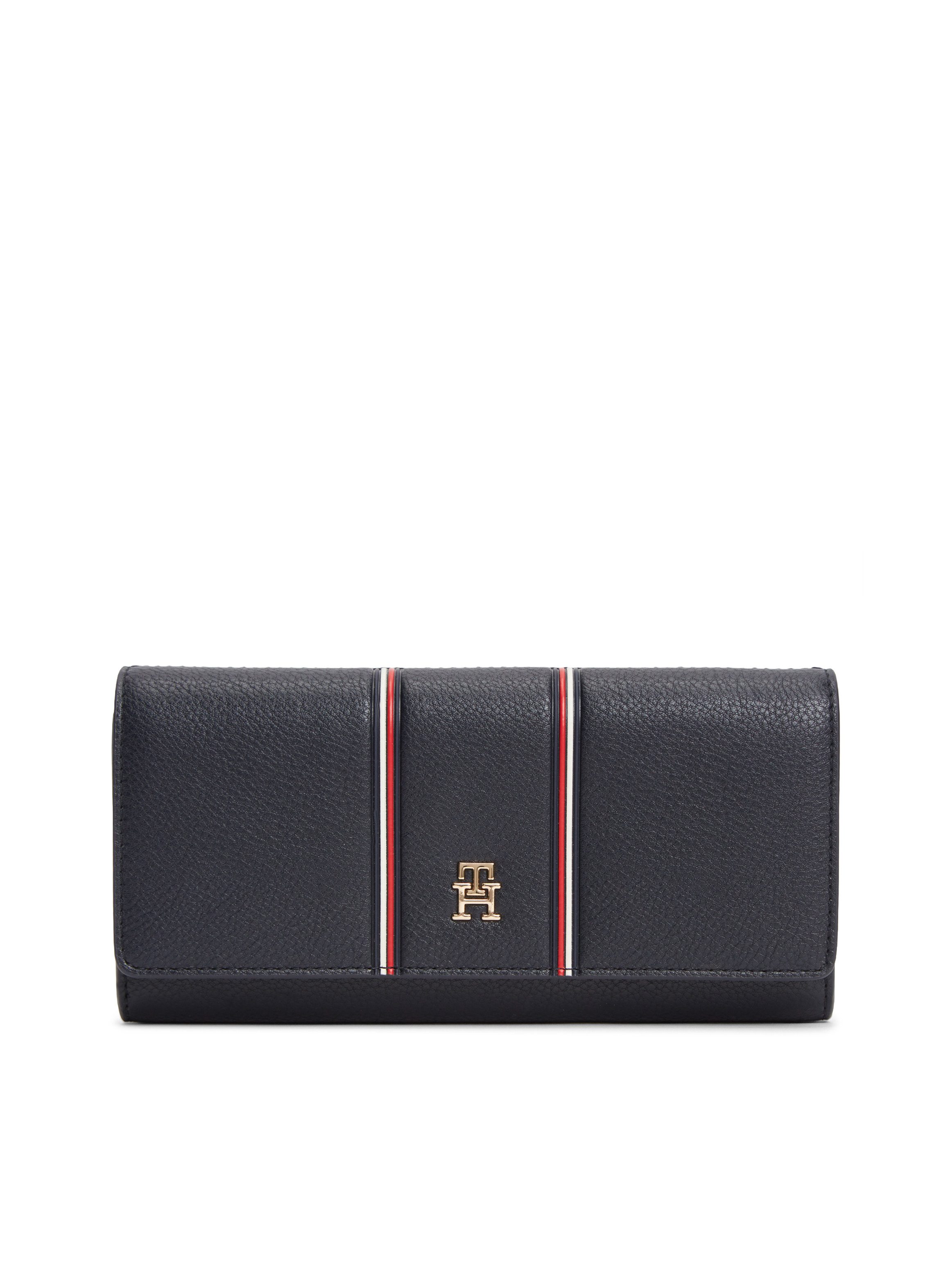 Tommy Hilfiger Geldbörse TH ICON LRG FLAP WALLET CORP, Unisex Geldbeutel, Portemonnaie mit TH-Schmucklogo