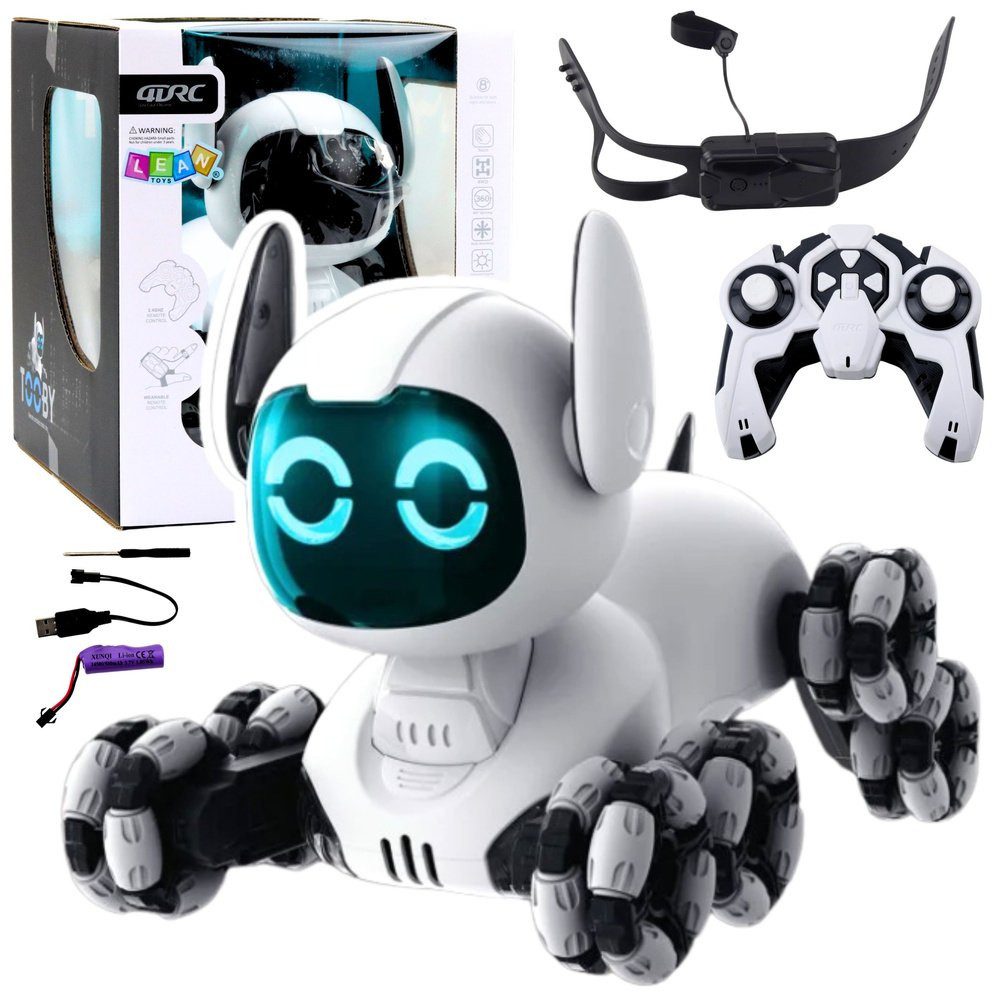 Wisam RC-Auto TOOBY Roboterhund, ferngesteuert, 360°-Lichter, Sounds, Schwarzweiß