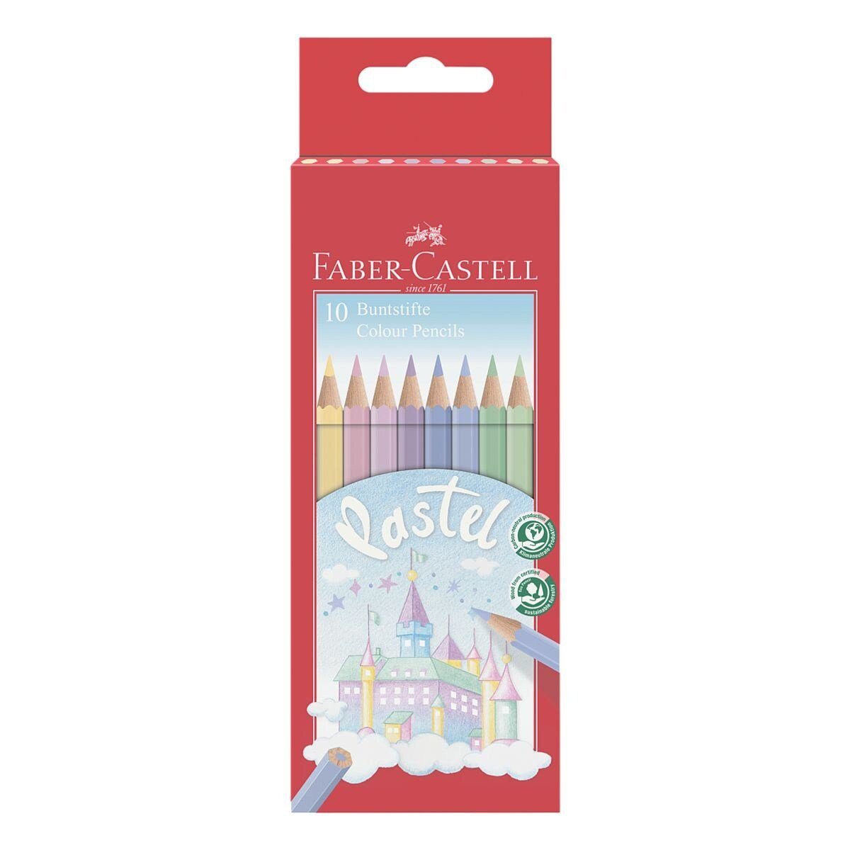 Faber-Castell Buntstift Pastell, (10-tlg), Pastellfarben