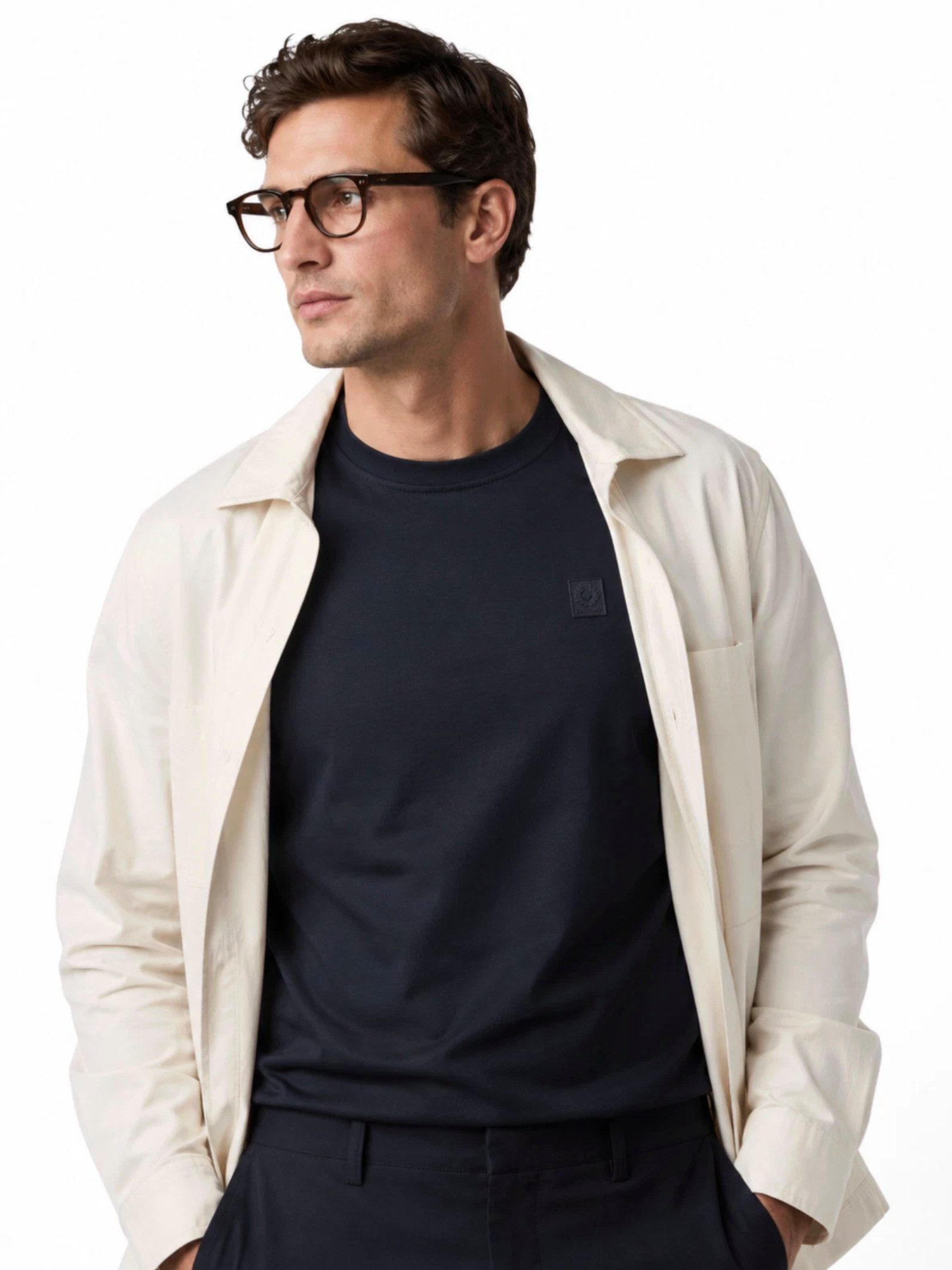 Belstaff T-Shirt London Steel Mercerised Cotton Retro Silikon-Phoenix-Logo Farblich abgestimmtes Silikon-Phoenix-Logo