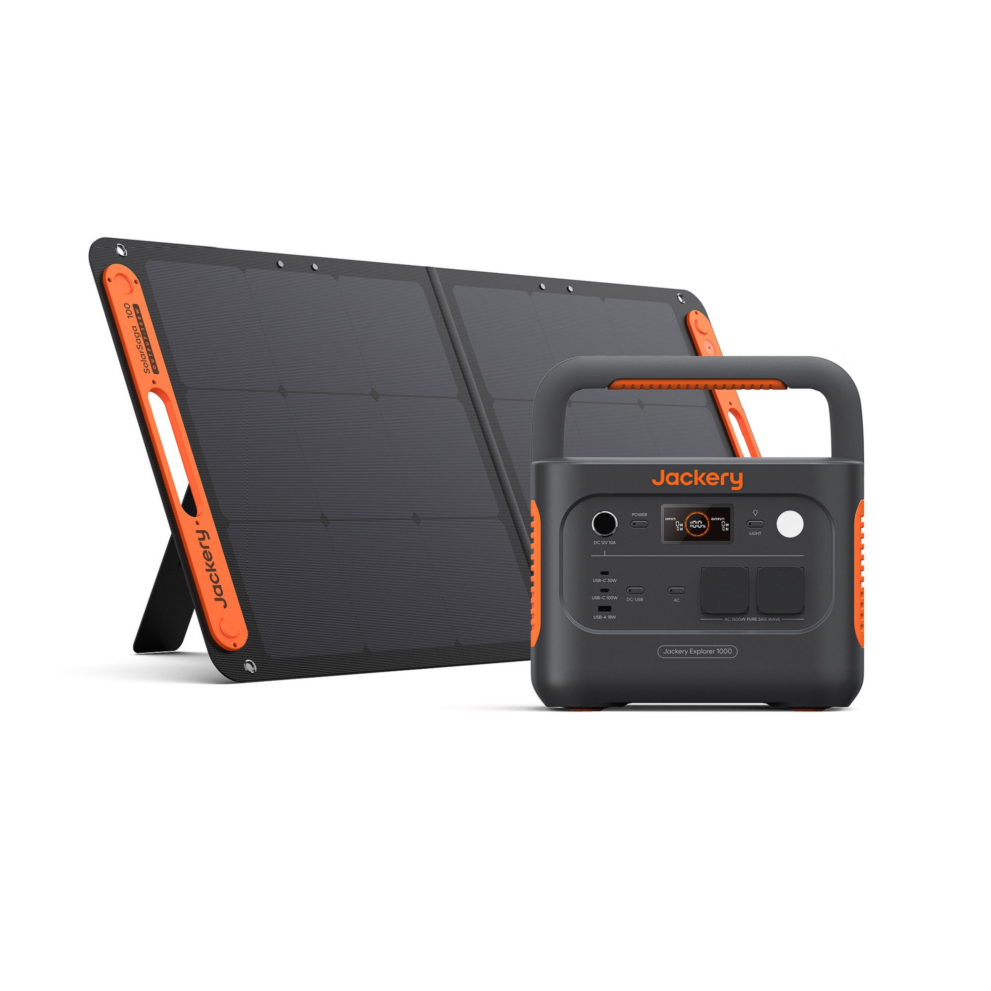 Jackery Stromerzeuger 1000 v2 Tragbare Powerstation,1070Wh LiFePO4 Solargenerator, 3 in kW, mit 100W Solarpanel, Solargenerator für Outdoor