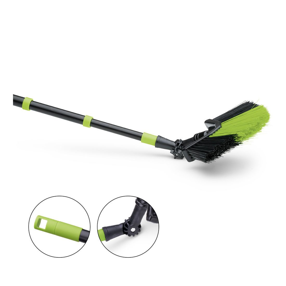 Nölle Profi Brush Straßenbesen MAXIMA Dreiecksbesen mit Teleskopstiel bis max- 330 cm / Synthetik