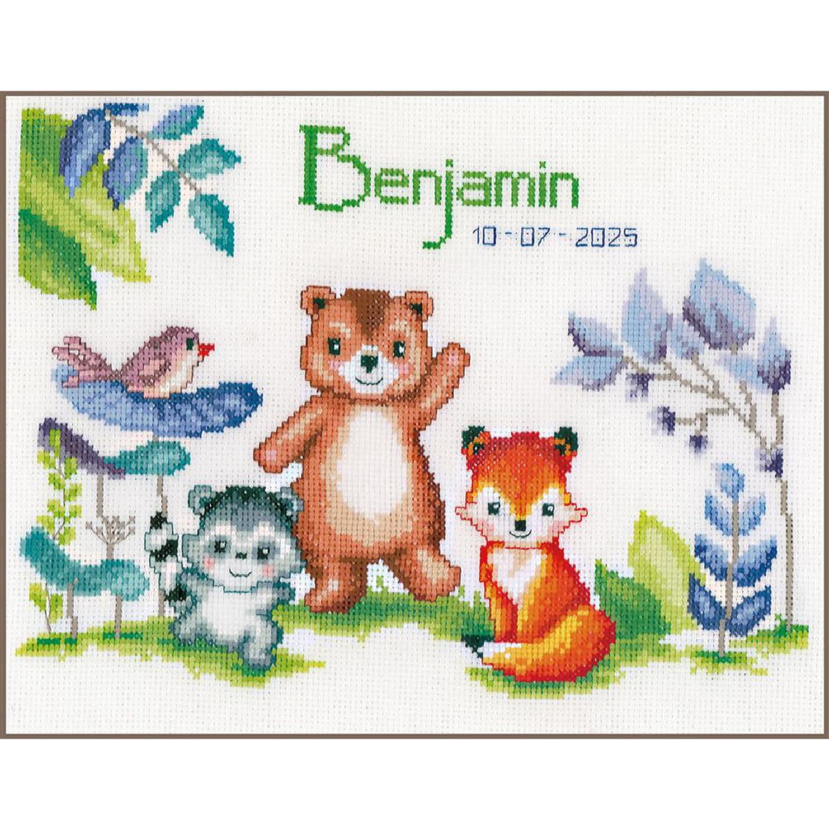 Vervaco Kreativset Vervaco Kreuzstich Stickpackung "Tiere", Zählmuster, 27x19cm, (embroidery kit by Marussia)