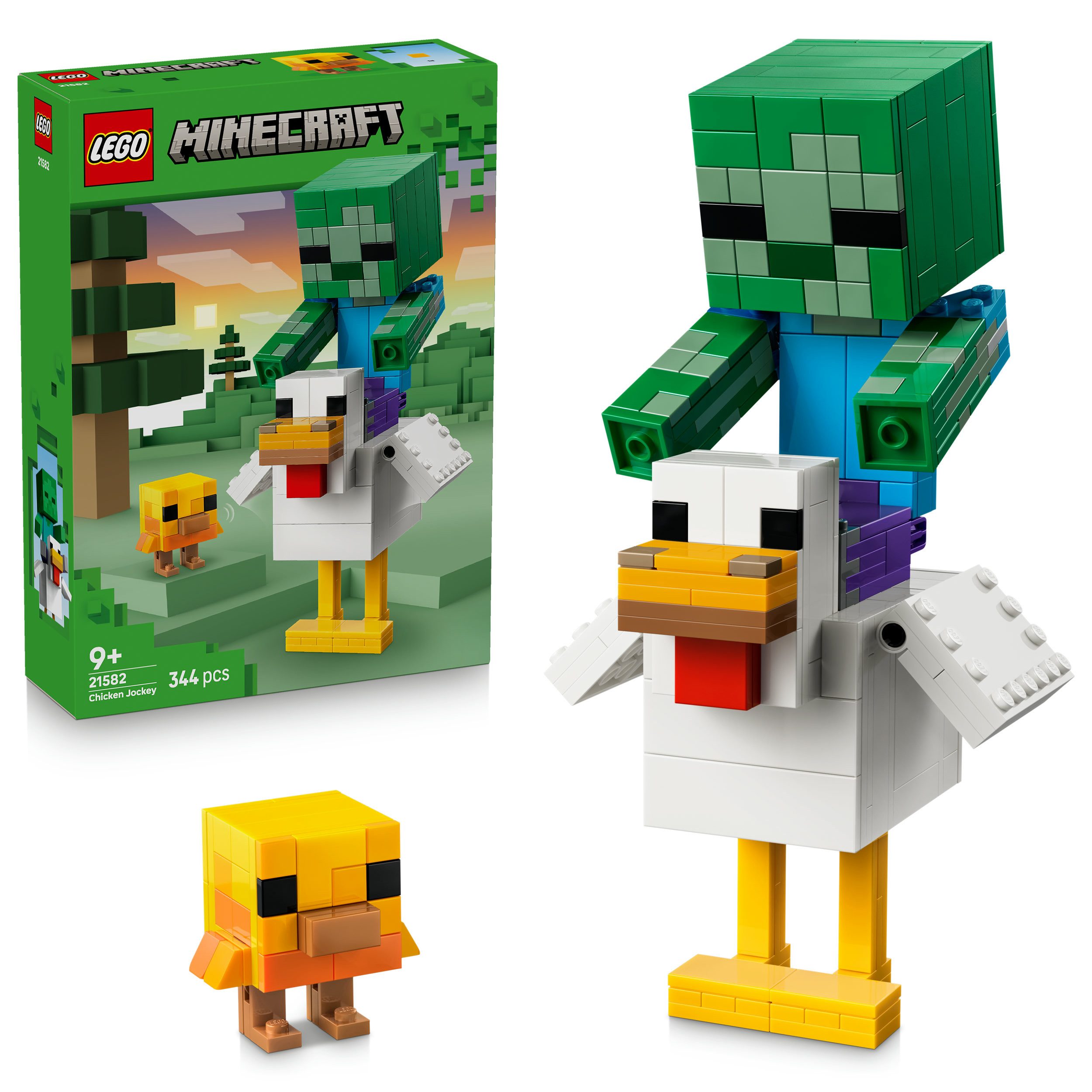 LEGO® Hühnerreiter (21582), LEGO Minecraft Konstruktionsspielsteine, (344 St), Made in Europe