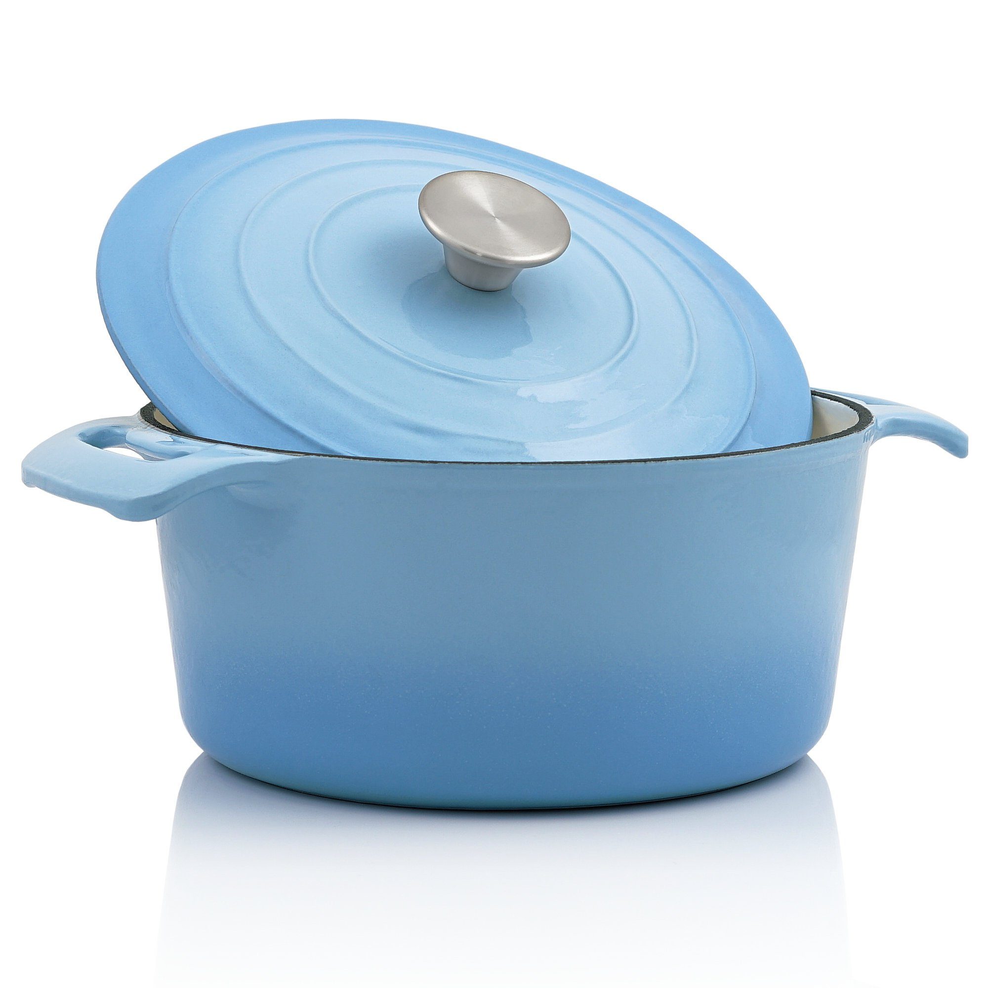 BBQ-Toro Bräter Emaillierter Gusseisen Cocotte mit Deckel, 4,0 Liter - Ø 24 cm, Gusseisen (1-tlg), Induktionsgeeignet