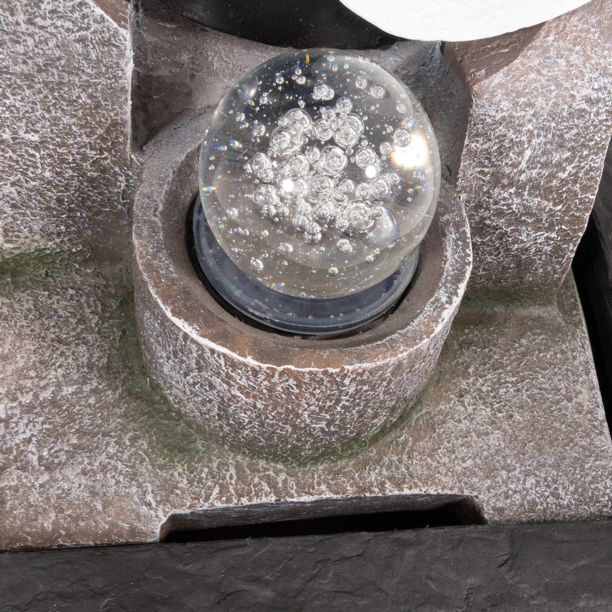 Motiv-Tischbrunnen mit LED-Beleuchtung und Yin Zimmerbrunnen Beleuchtung, Yang NATIV Pumpe