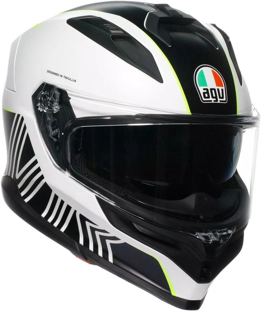 AGV Motorradhelm K7 Super 46 Helm, vorbereitet für Kommunikationssystem,integriertes Sonnenvisier