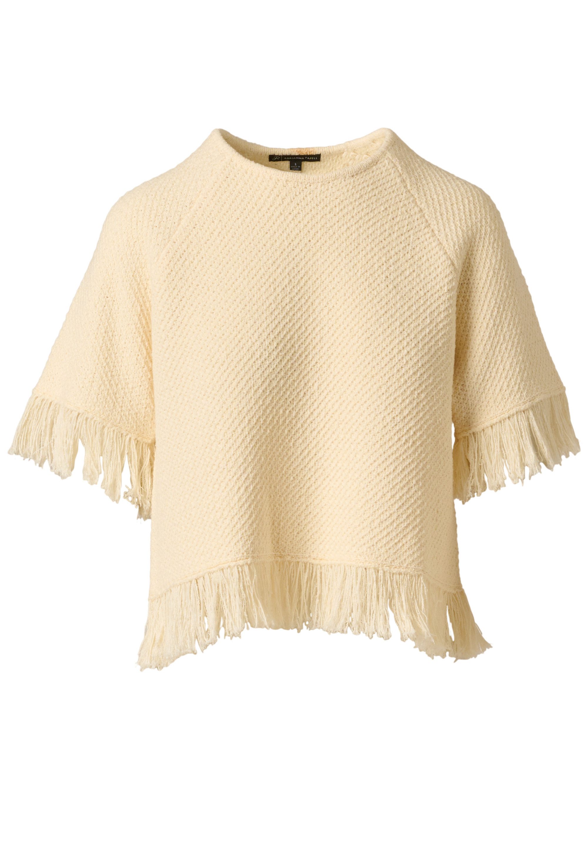 Adrianna Papell Strickpullover Fringe Raglan Pullover Ein lässiger, von Boho-Stil inspirierter Pullover mit Fransen