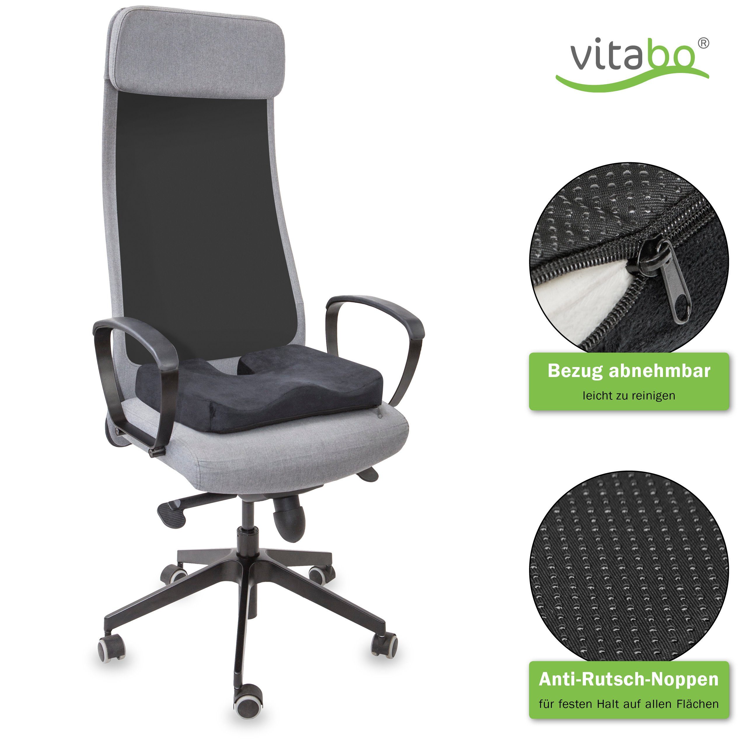 Vitabo Sitzkissen Vitabo ergonomisch geformtes Sitzkissen