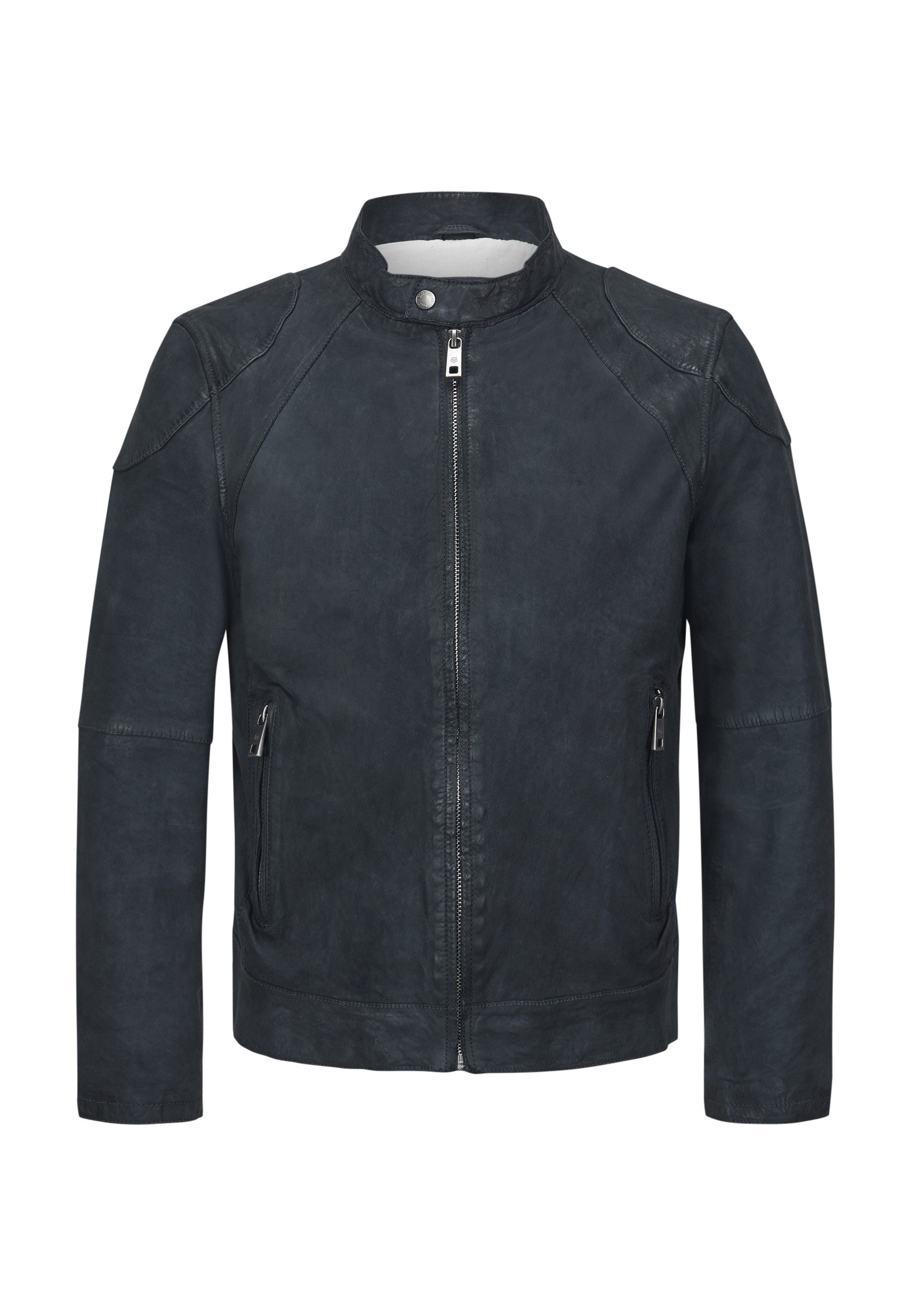 Milestone Lederjacke MSNevio Herren Bikerjacke Jacke Leder klassisch normale Passform
