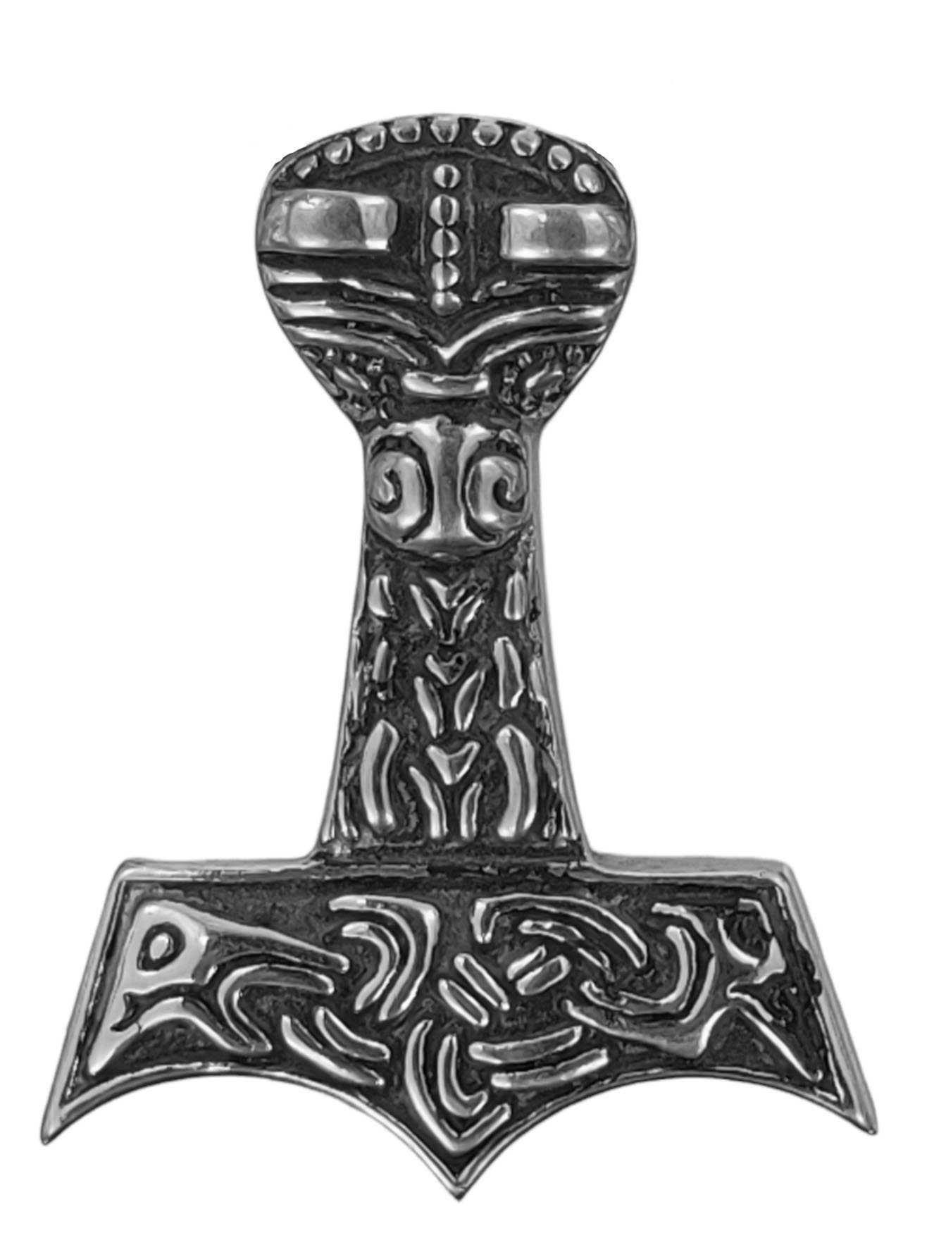 Kette Edelstahl Thorshammer Thor Band / Kiss Hammer Anhänger of Mjölnir Kettenanhänger Thorhammer Leather