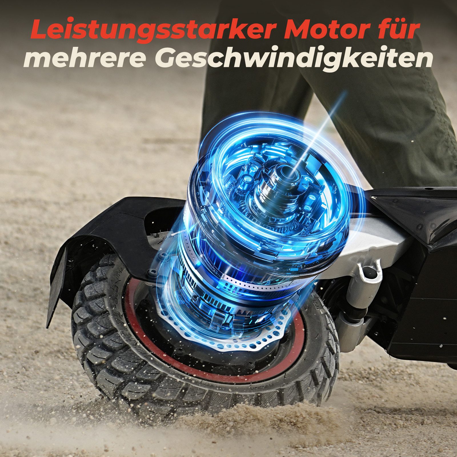 iSinwheel E-Scooter Offroad Elektroroller mit Straßenzulassung, (1 tlg), 100km Reichweite, praktisch, zusammenklappbar und leistungsstark