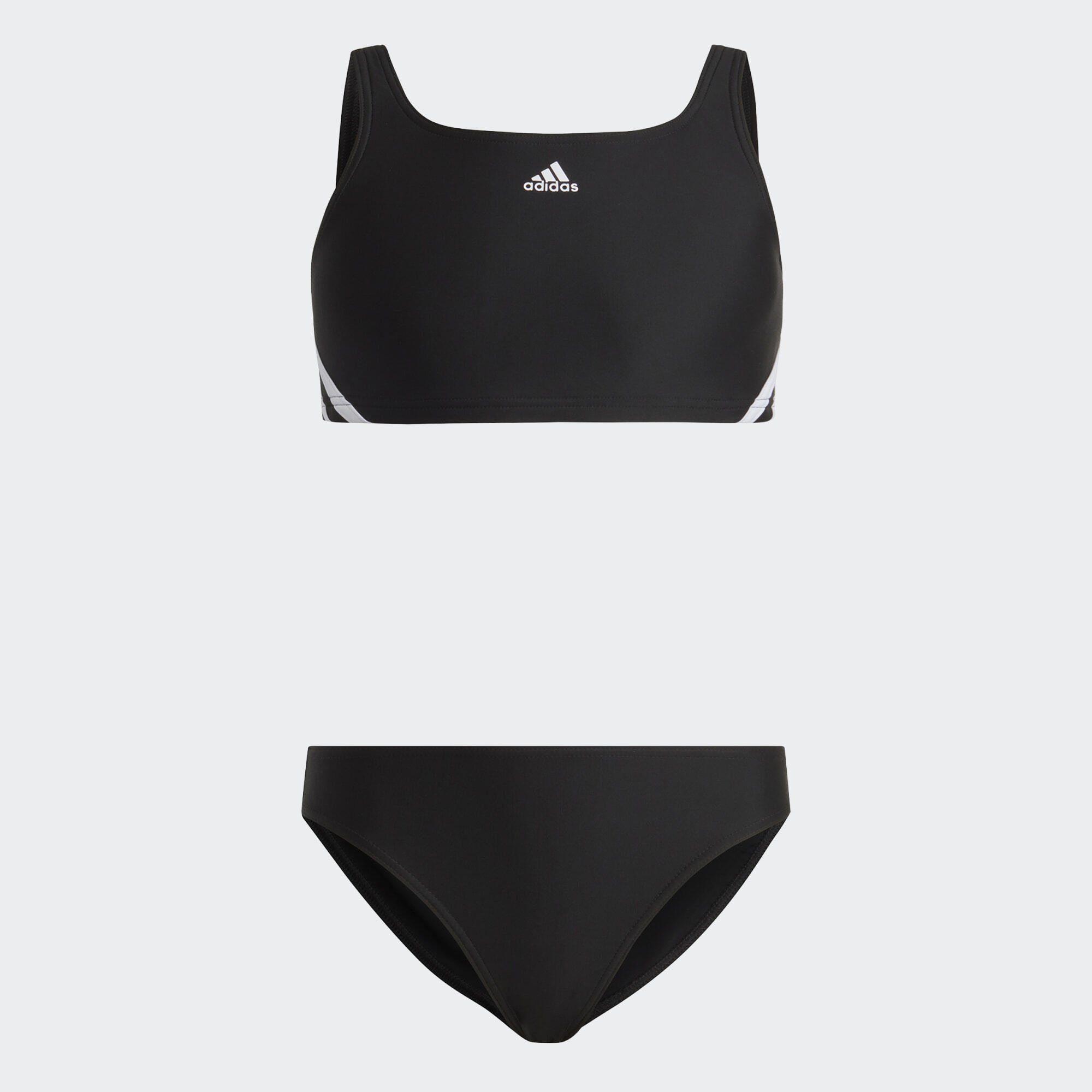 White adidas BIKINI Black 3-STREIFEN Sportswear Bustier-Bikini /