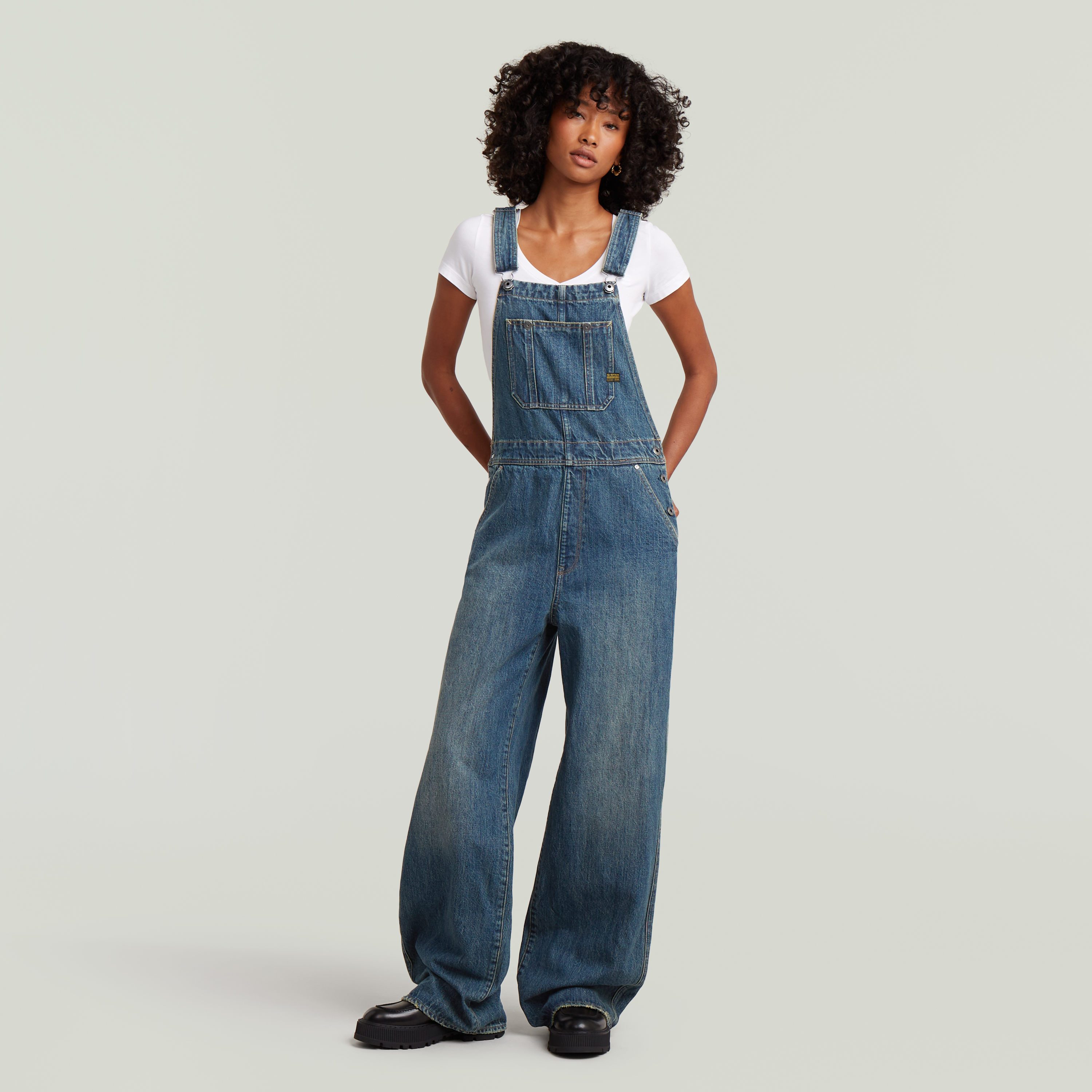 G-STAR Latzhose Straight Leg Dungaree mit Knöpfen an den Seiten günstig online kaufen
