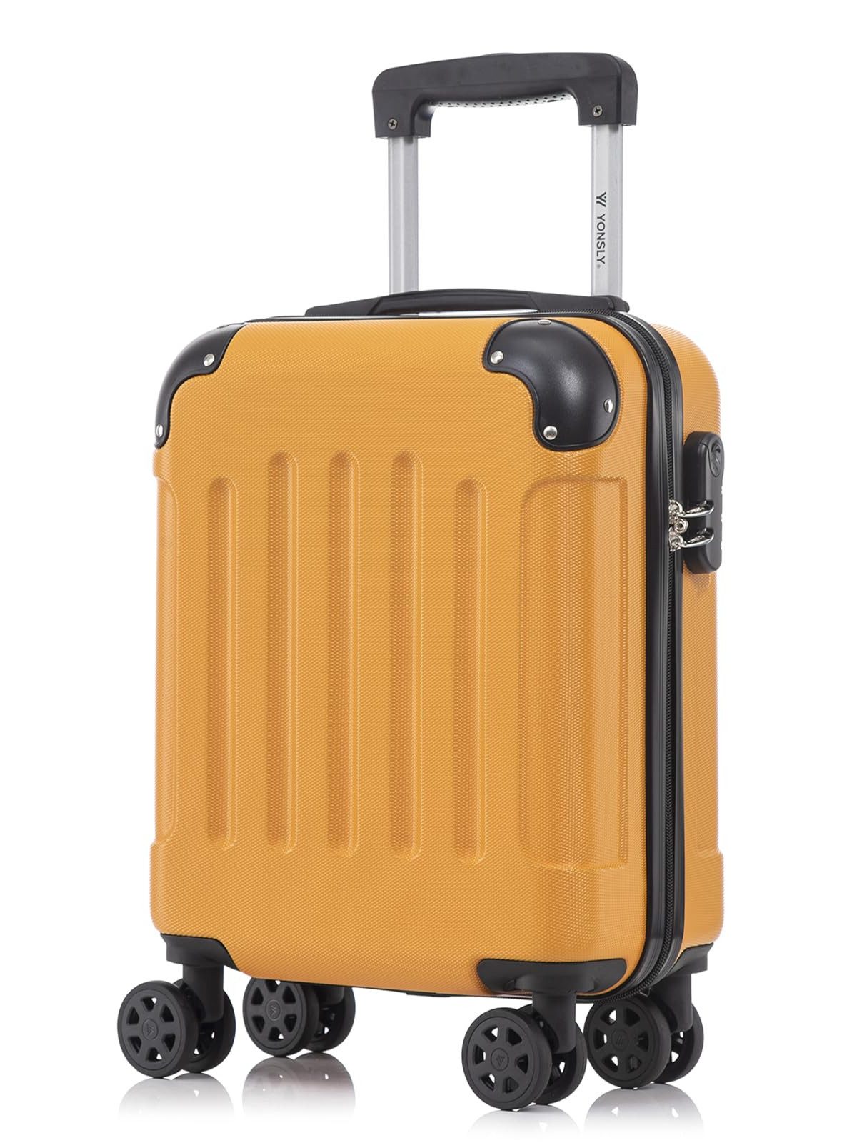 yonsly Hartschalen-Trolley Hartschalen-Koffer Trolley 360° Rollen, robuster Reisekoffer, 4 Rollen, mit Zahlenschloss, für Business und Urlaub 46/55/66/76 cm