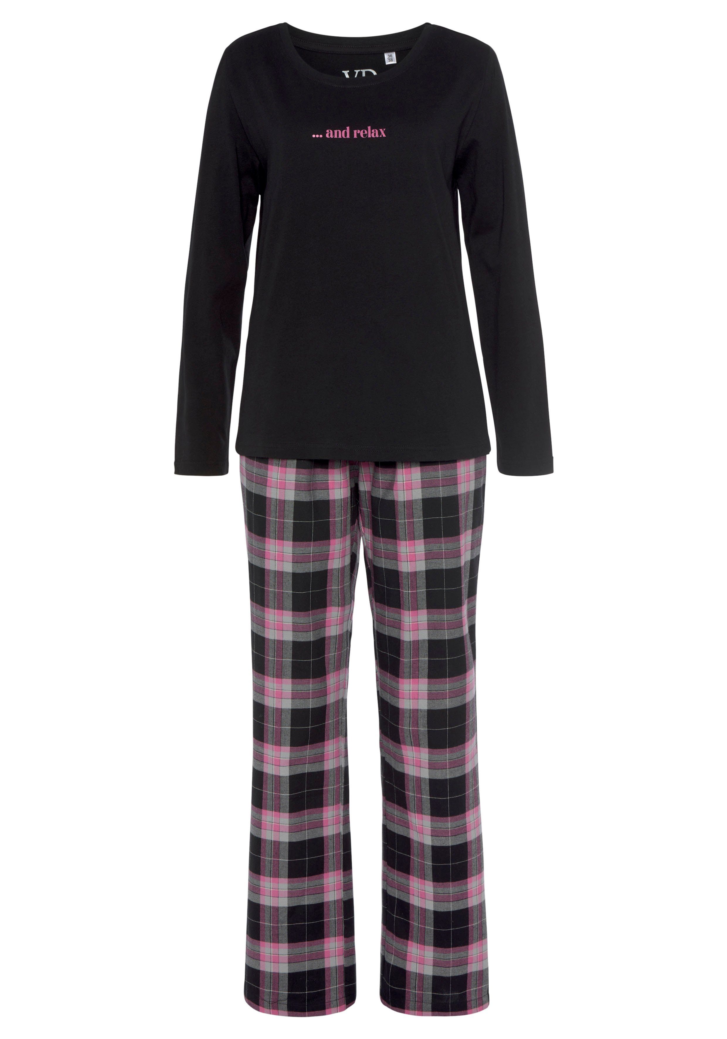 Vivance Dreams Pyjama (2 tlg) aus kuschelig weichem Flanell günstig online kaufen